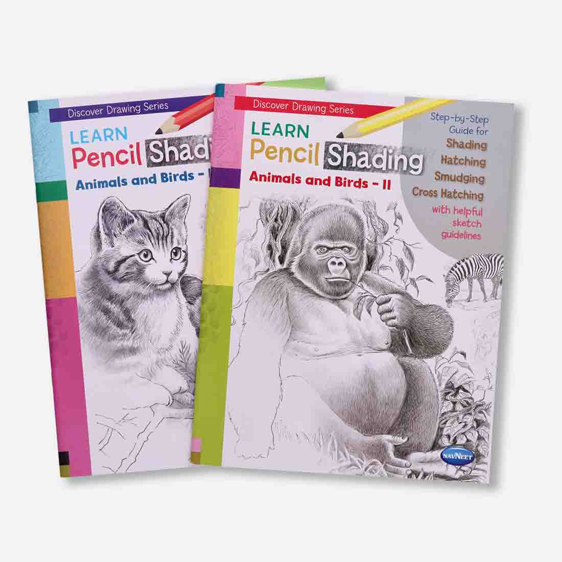 Navneet Learn Pencil Shading Animals & Birds 1 and 2 – For Elementary Art Prep – How to draw Animals and Birds - Pack of 2 Books - Image 4