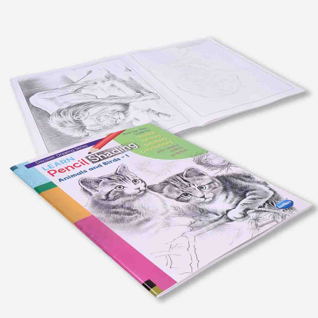 Navneet Learn Pencil Shading Animals & Birds 1 and 2 – For Elementary Art Prep – How to draw Animals and Birds - Pack of 2 Books - Image 7