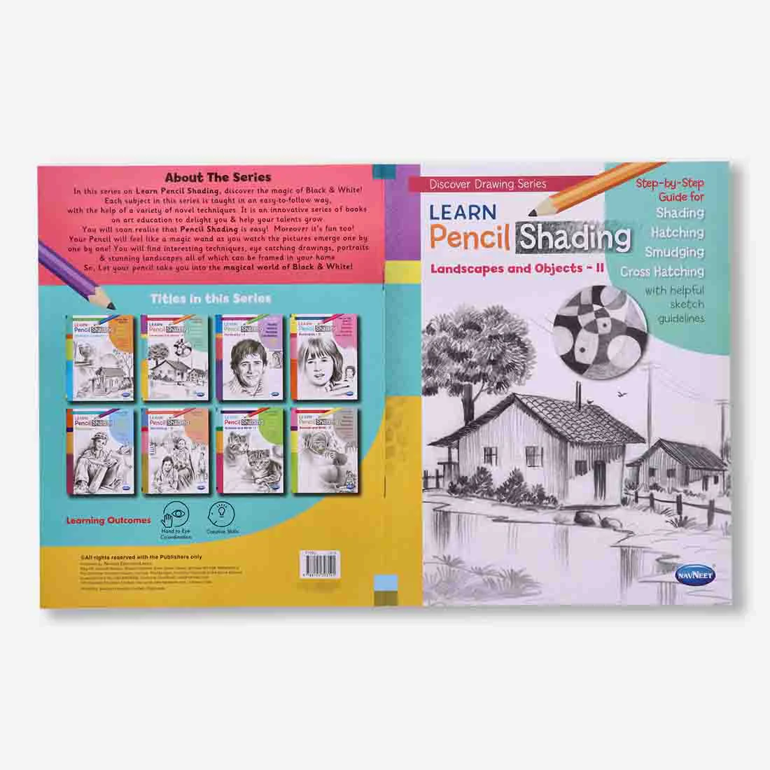 Navneet Learn Pencil Shading Landscape and Objects 1 and 2 – For Elementary Art Prep – How to draw Landscapes - Pack of 2 Books - Image 13