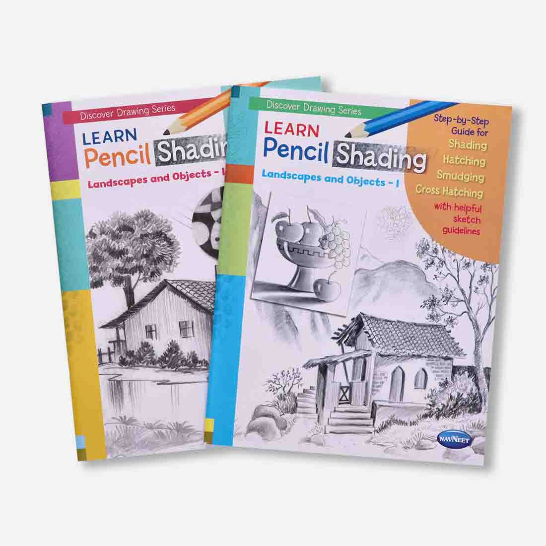 Navneet Learn Pencil Shading Landscape and Objects 1 and 2 – For Elementary Art Prep – How to draw Landscapes - Pack of 2 Books - Image 8