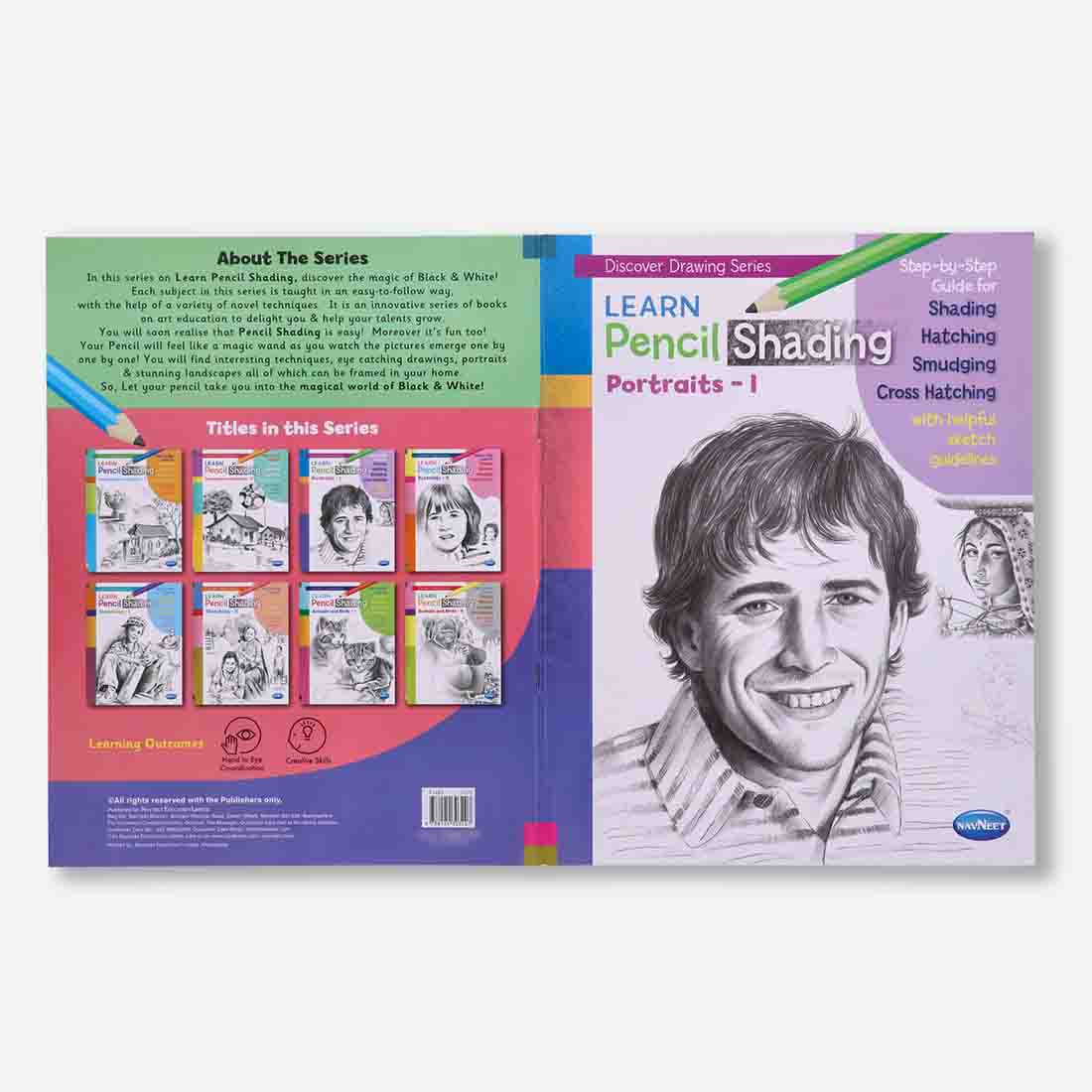 Navneet Learn Pencil Shading Portraits 1 and 2 – For Elementary Art Prep – How to draw Portraits - Pack of 2 Books - Image 11