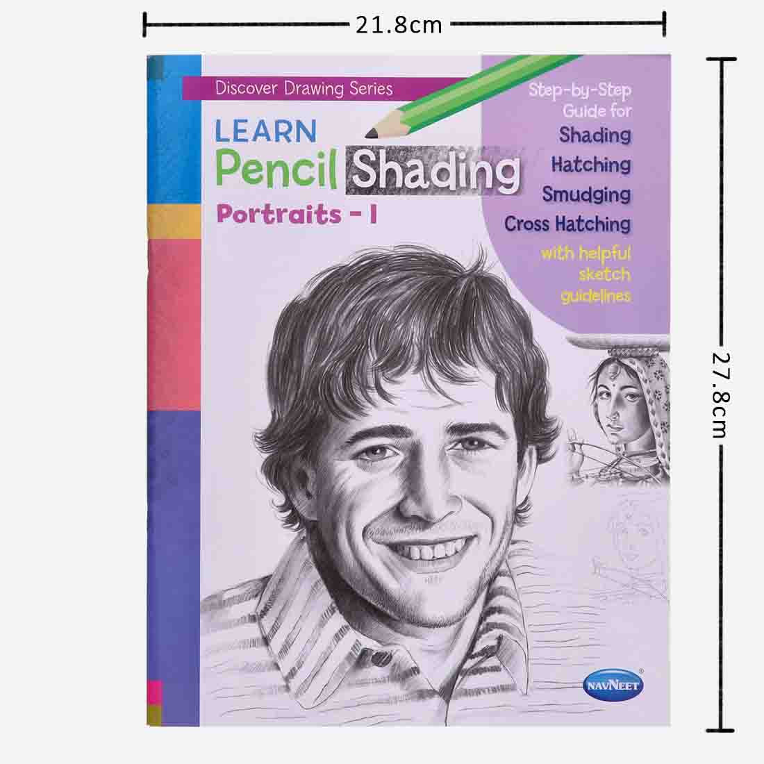 Navneet Learn Pencil Shading Portraits 1 and 2 – For Elementary Art Prep – How to draw Portraits - Pack of 2 Books - Image 3