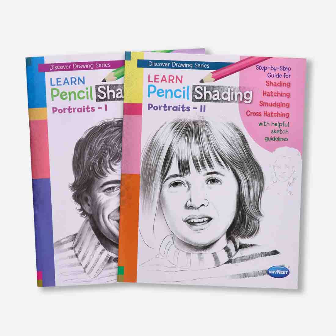 Navneet Learn Pencil Shading Portraits 1 and 2 – For Elementary Art Prep – How to draw Portraits - Pack of 2 Books - Image 6