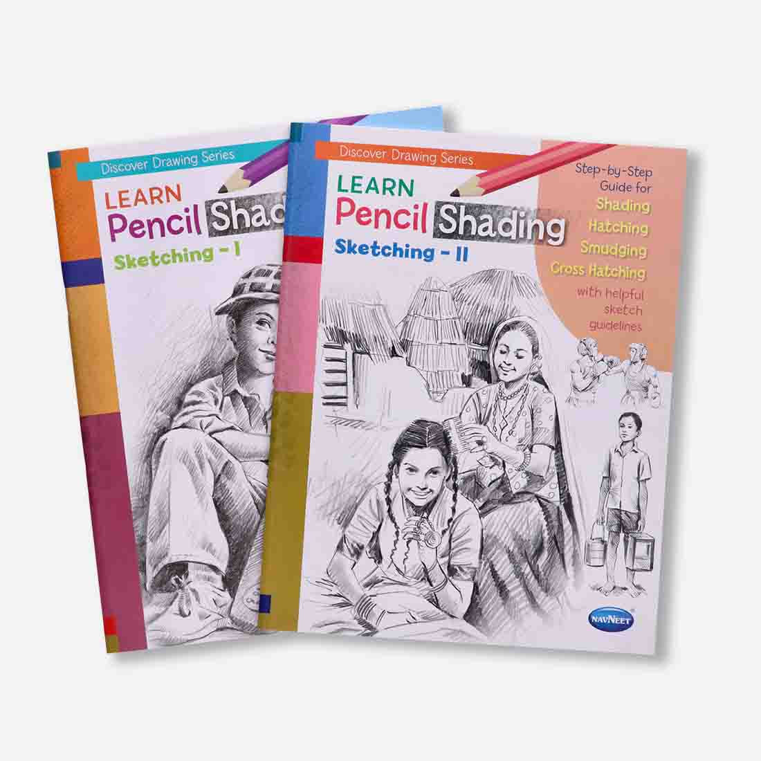 Navneet Learn Pencil Shading Sketching 1 and 2 – For Elementary Art Prep – How to draw sketches - Pack of 2 Books - Image 2
