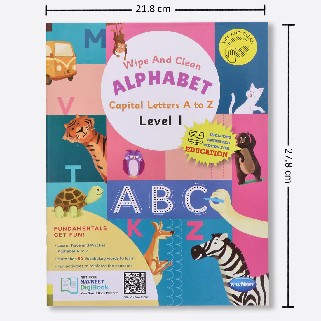 Navneet Wipe and Clean School readiness activity books - set of 4 - Alphabet A to Z, Numbers 1 to 10, First Words, Shapes & Patterns- Writing - Reusable Practice Books Level 1 - Image 3