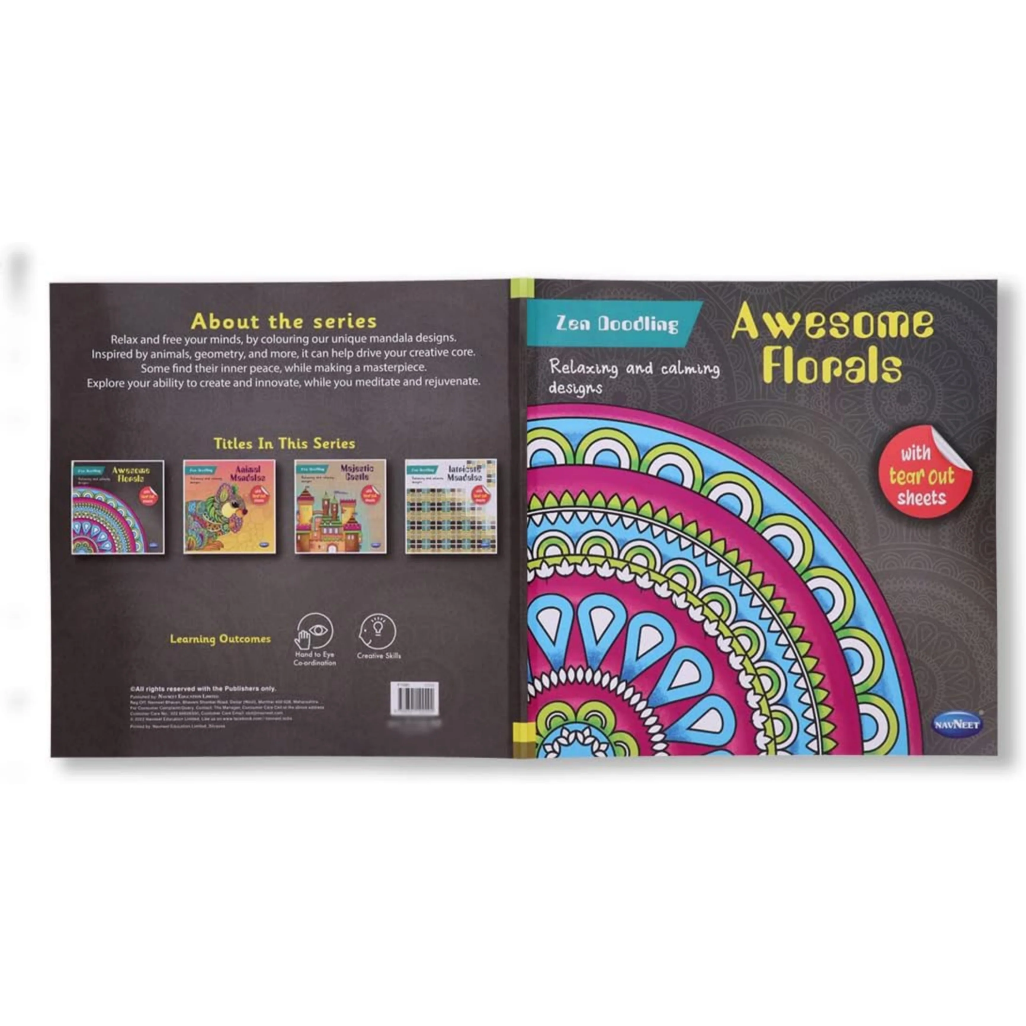 Navneet Zen Doodling- Awesome Florals Colouring Book for Beginners and Adults - Image 6