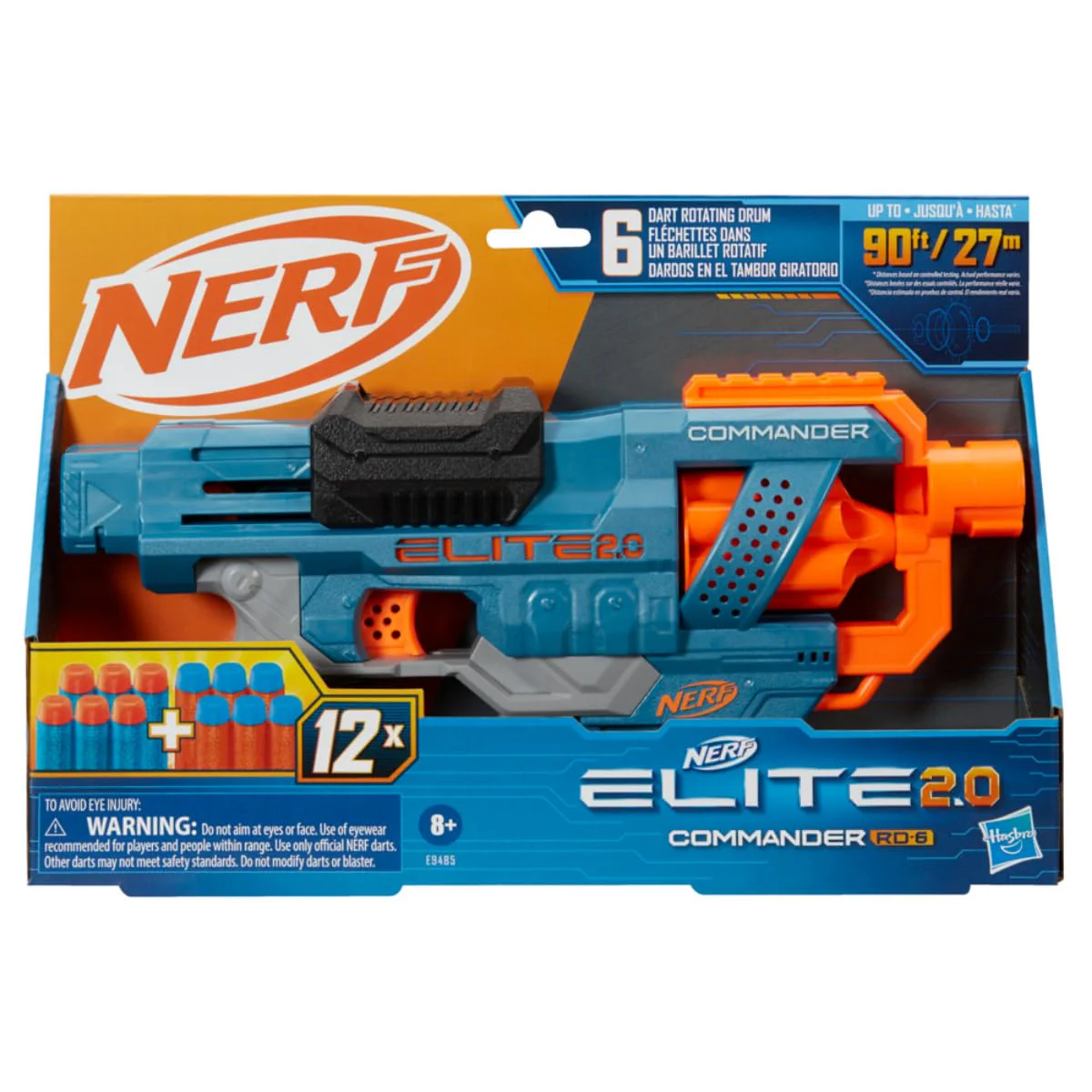 Hasbro Nerf Elite 2.0 Commander Rd-6 Blaster 12 Darts 6-Dart Rotating Drum Gift Toys for Kids Teens and Adults - Image 4