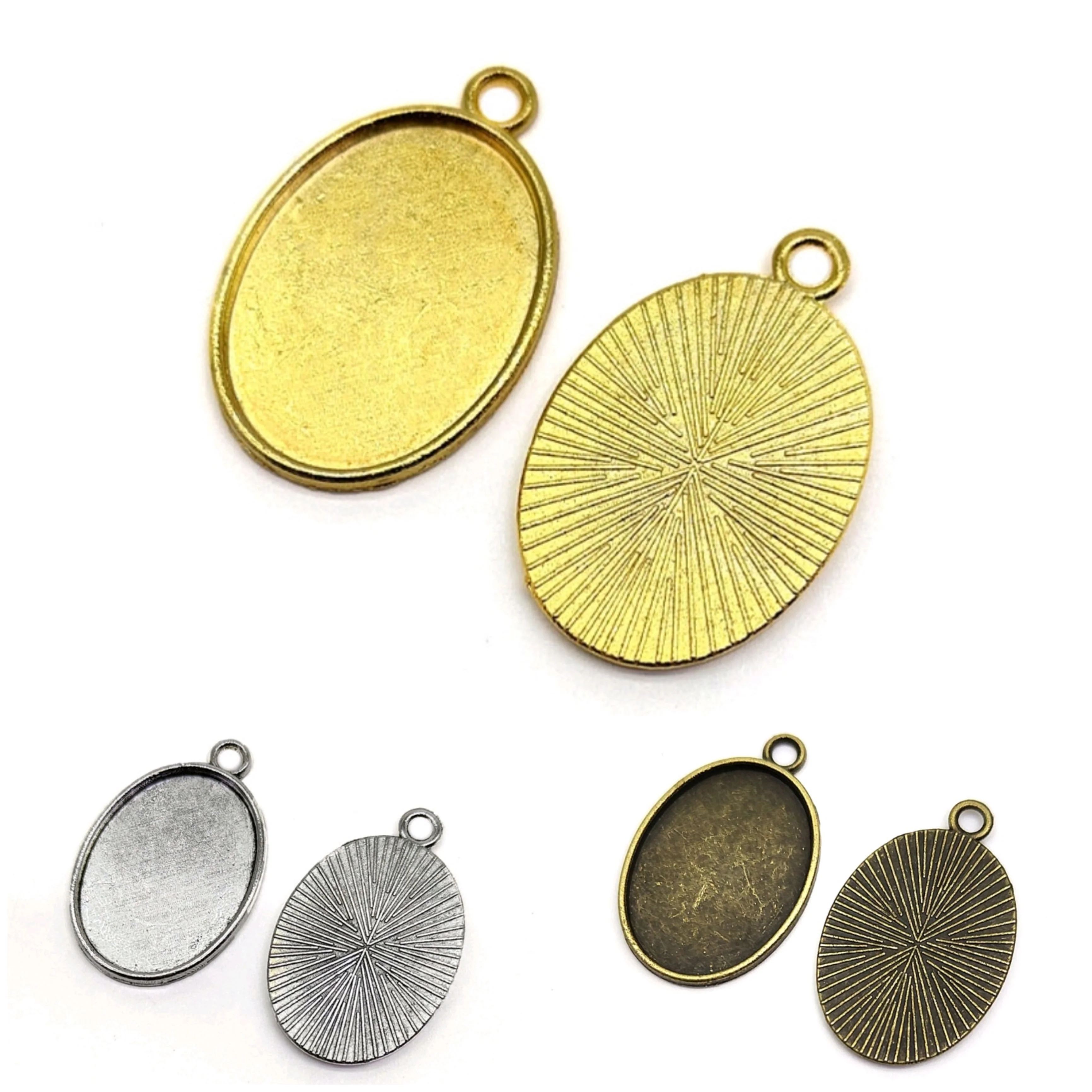 Oval Shape Bezel Pendant 6 Pc's
