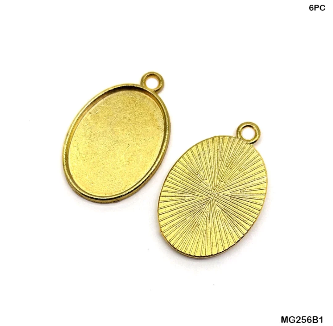Oval Shape Bezel Pendant 6 Pc's - Image 2