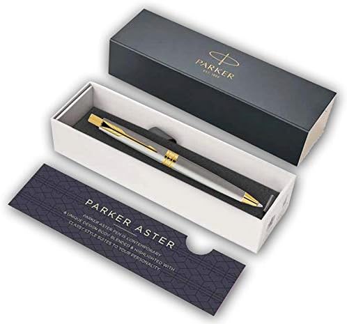 Parker Aster Brushed Metal Ball Pen With Gold Trim Ball Pen - Image 2