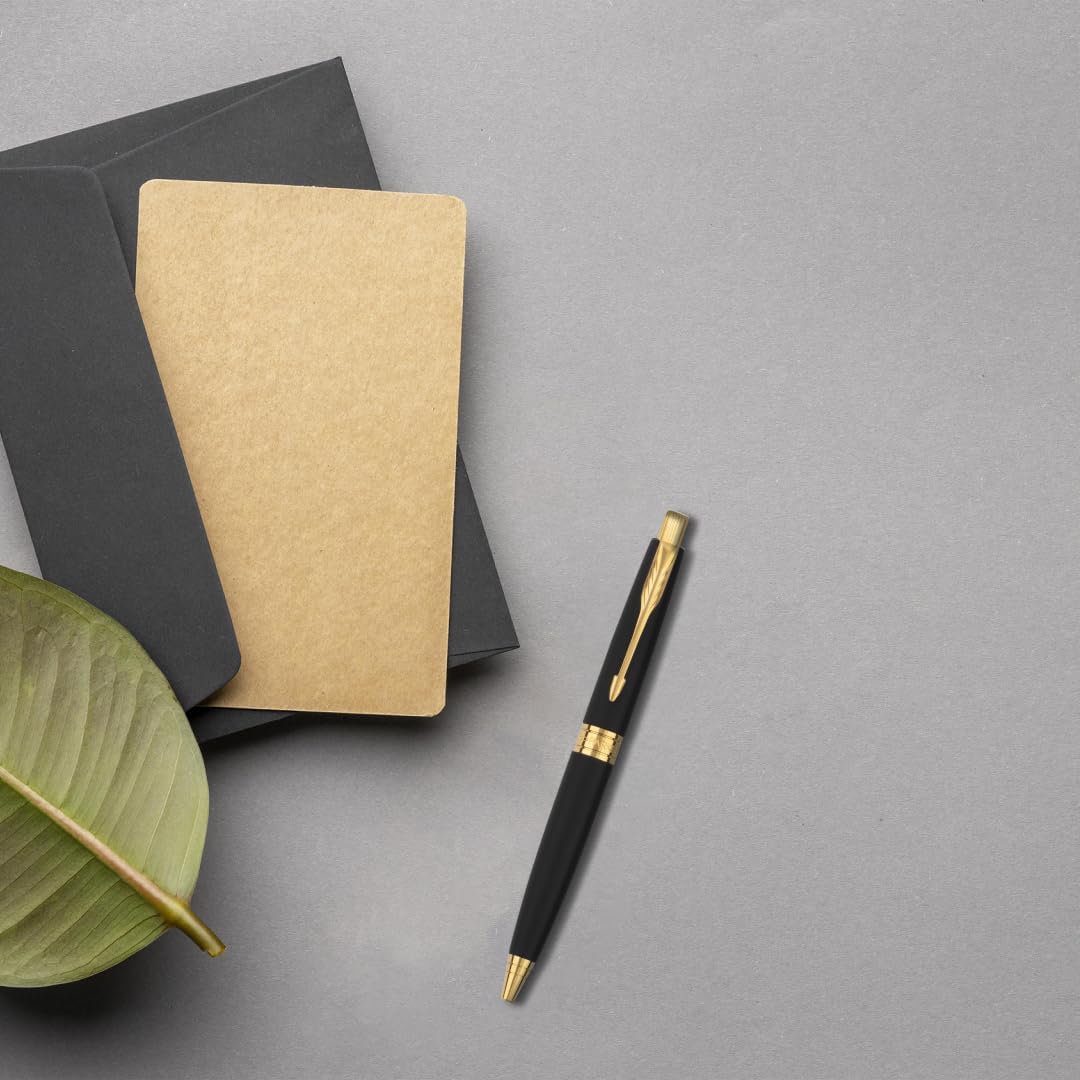 Parker Aster Matte Black Gold Trim Ball Pen - Image 3