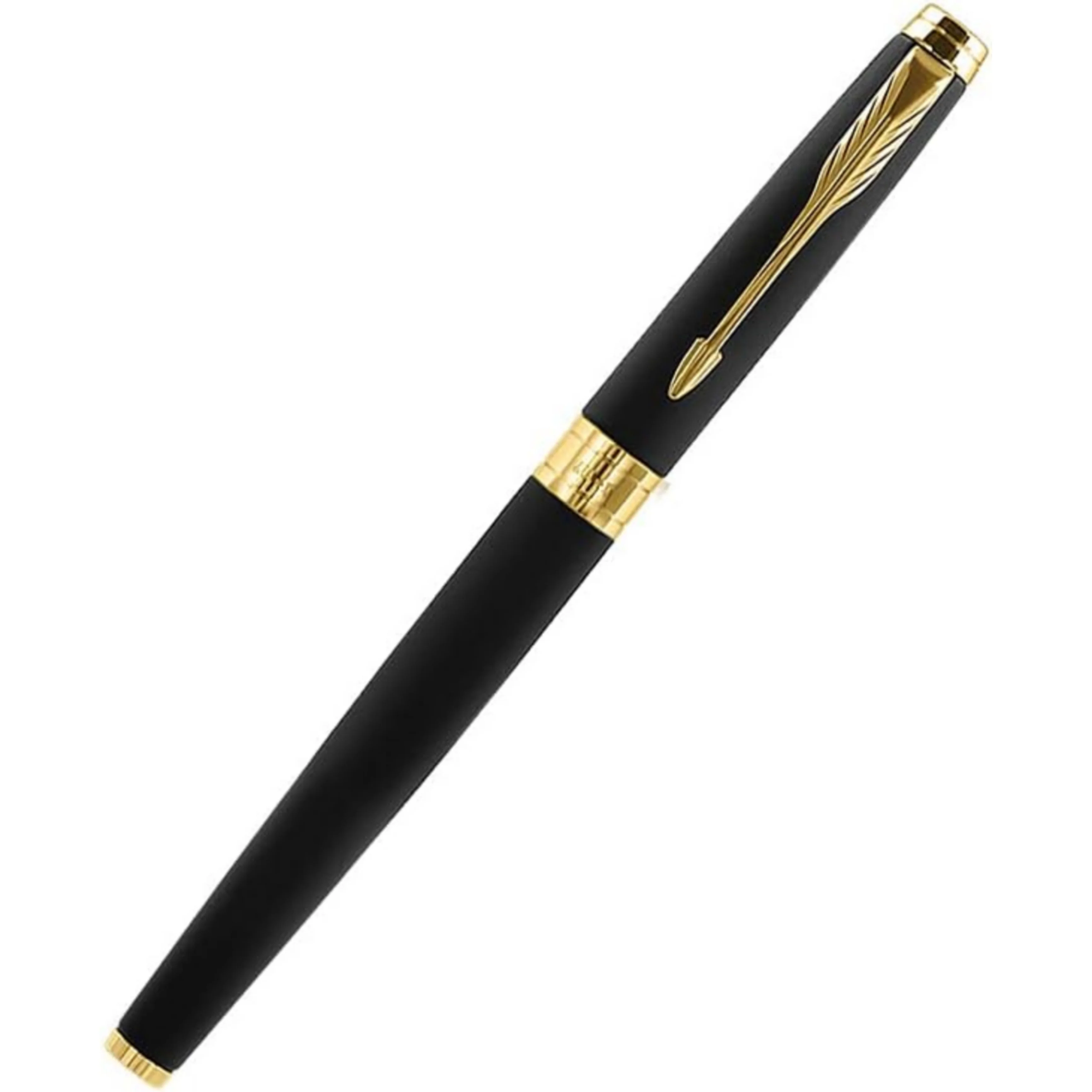 Parker Aster Matte Black Gold Trim Roller Ball Pen | Body Color - Black | Ink Color - Blue - Image 3