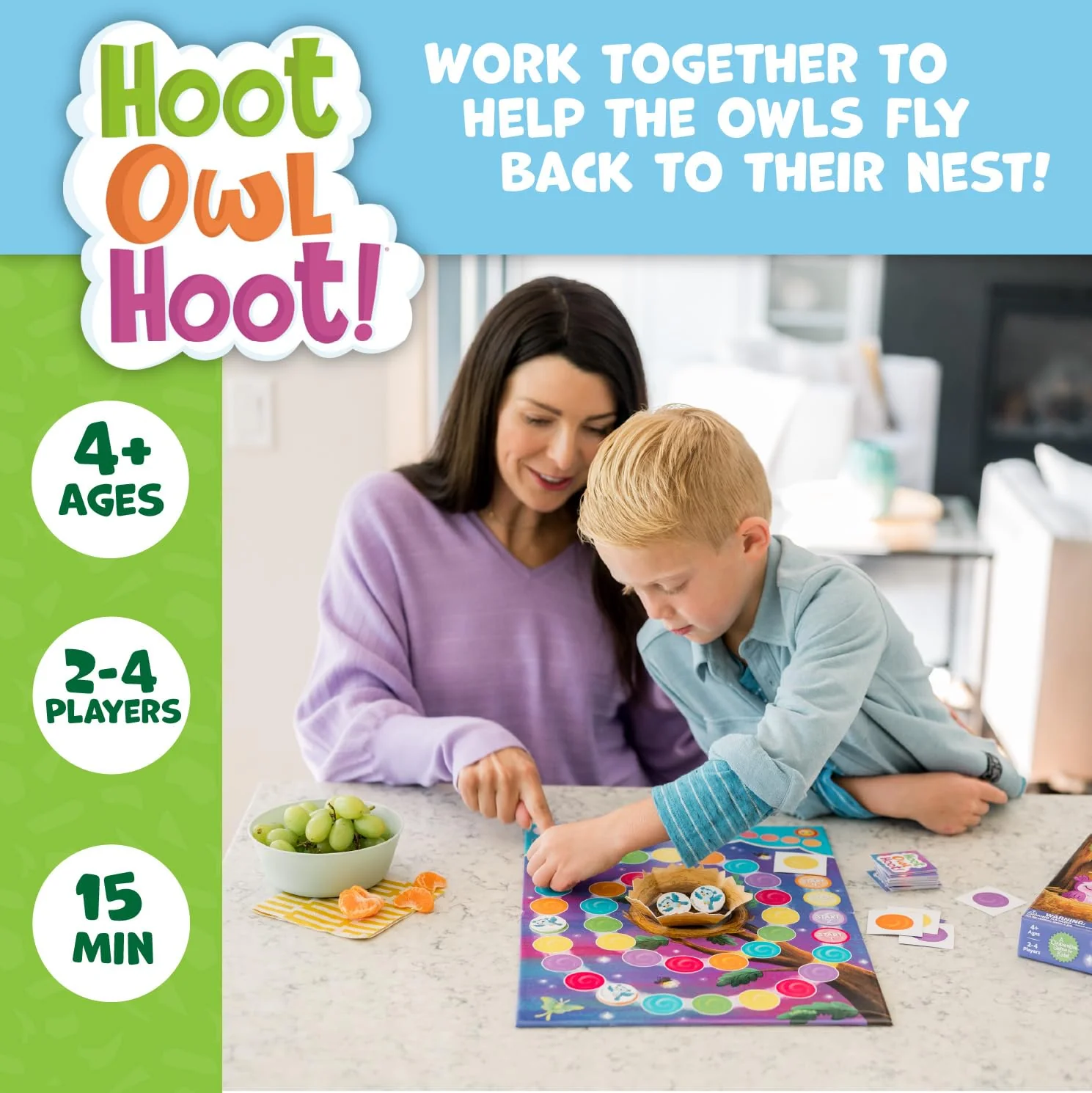 Peaceable Kingdom Hoot Owl Hoot - Cooperative Matching Game - Image 2