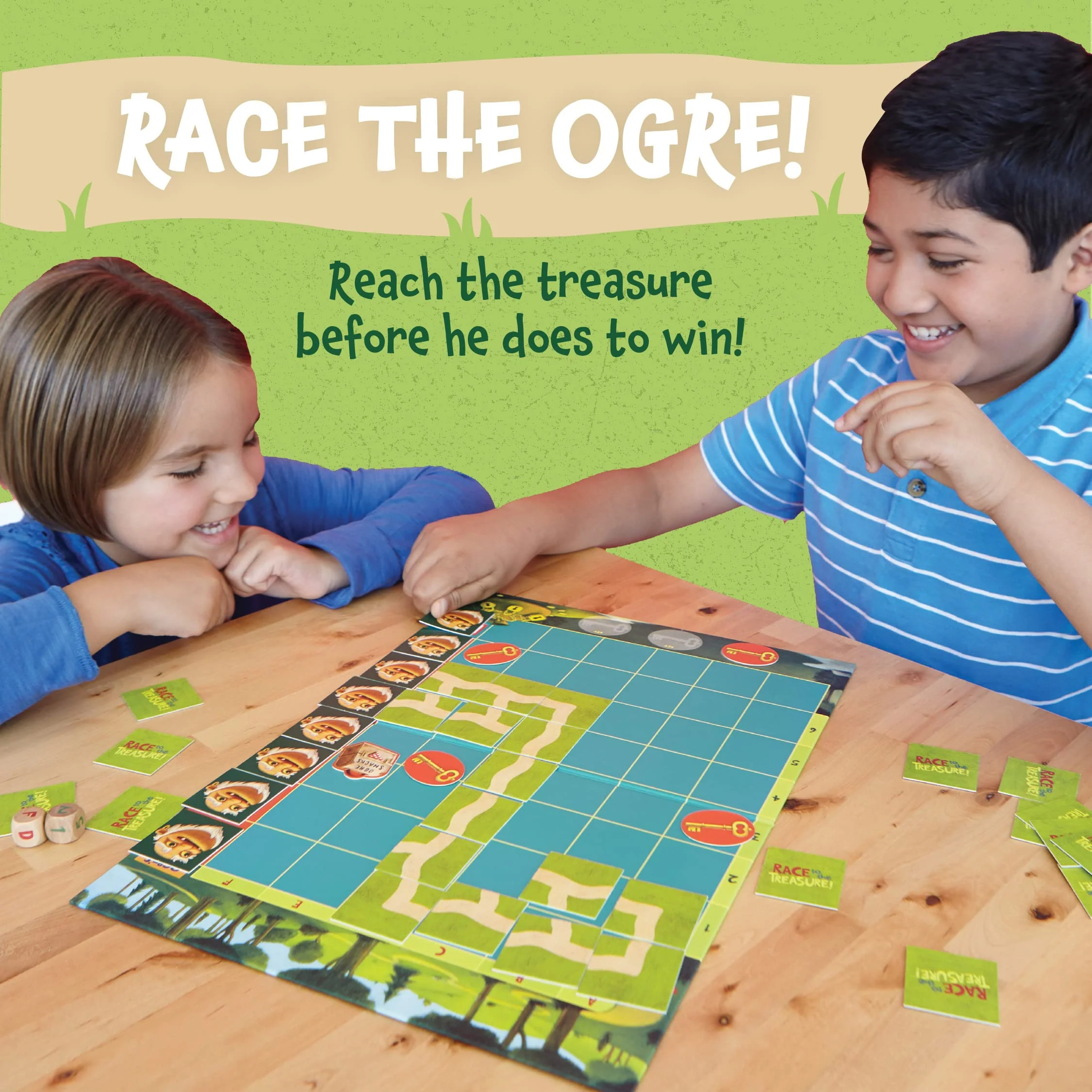 Peaceable Kingdom Race to the Treasure! Cooperative Path Building Game - Image 2