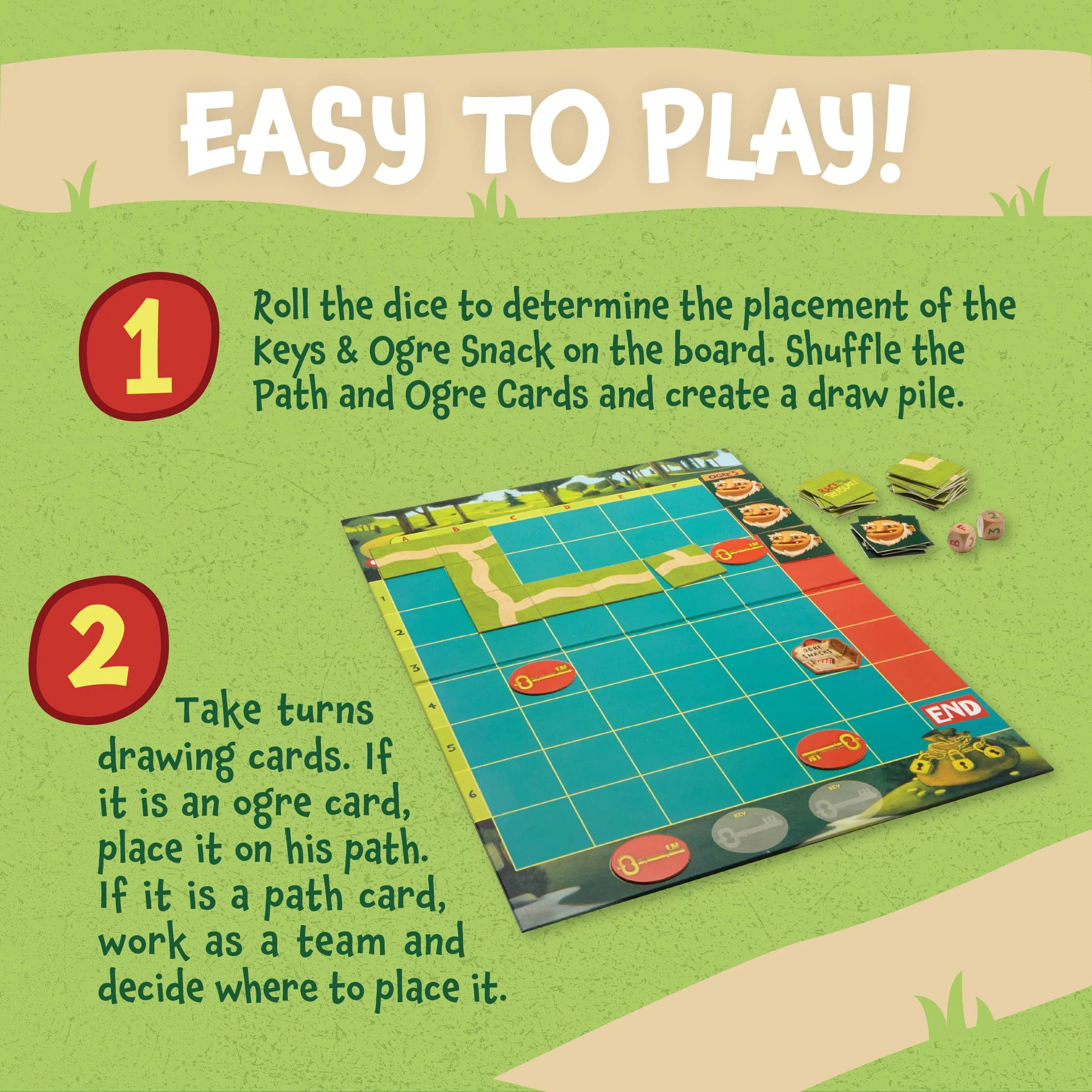 Peaceable Kingdom Race to the Treasure! Cooperative Path Building Game - Image 3