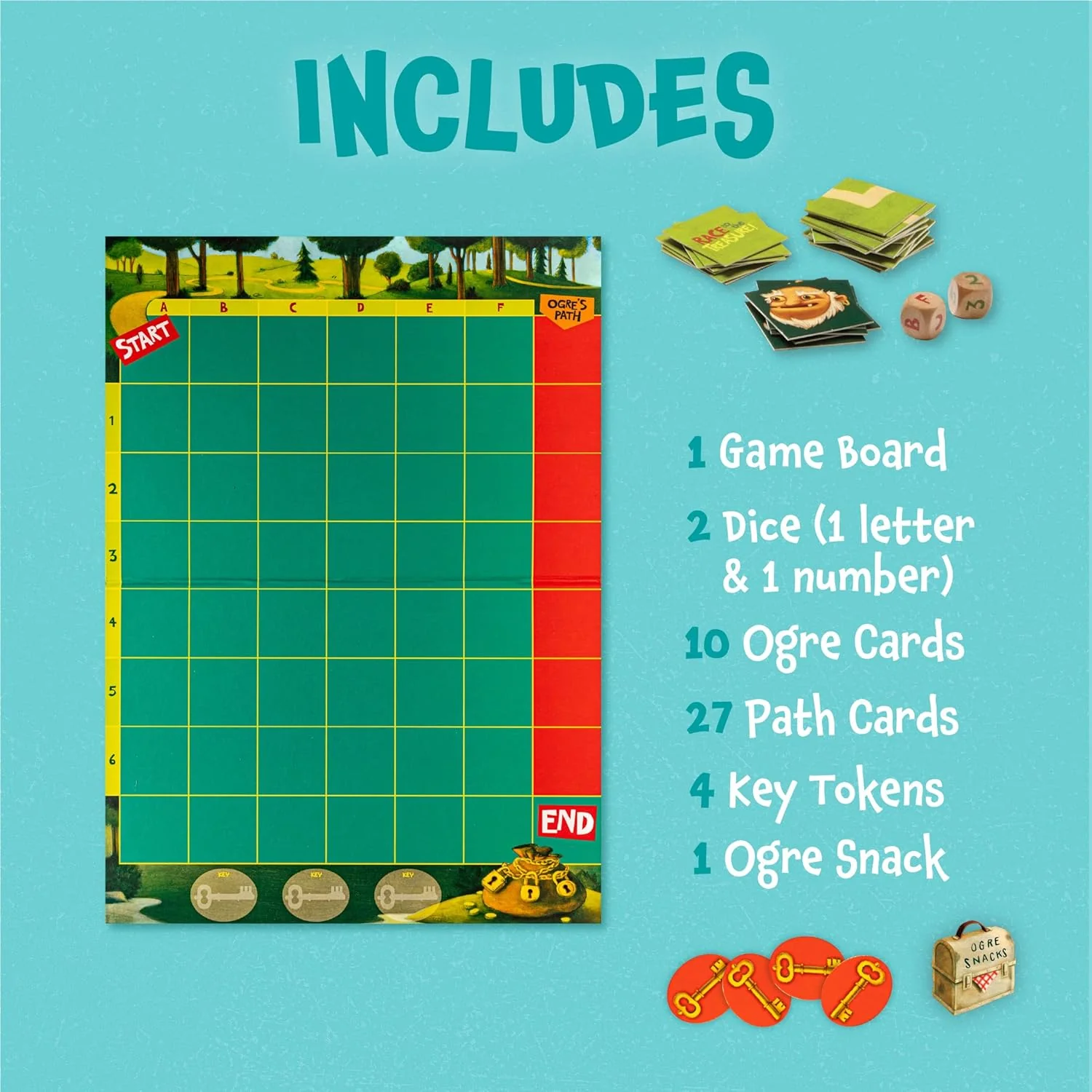 Peaceable Kingdom Race to the Treasure! Cooperative Path Building Game - Image 7