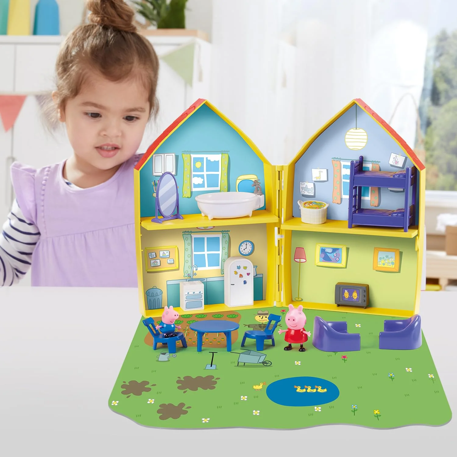 PEPPA PIG Family House Playset Includes Peppa's and George Figures House Set and Other Fun Accessories - Image 2