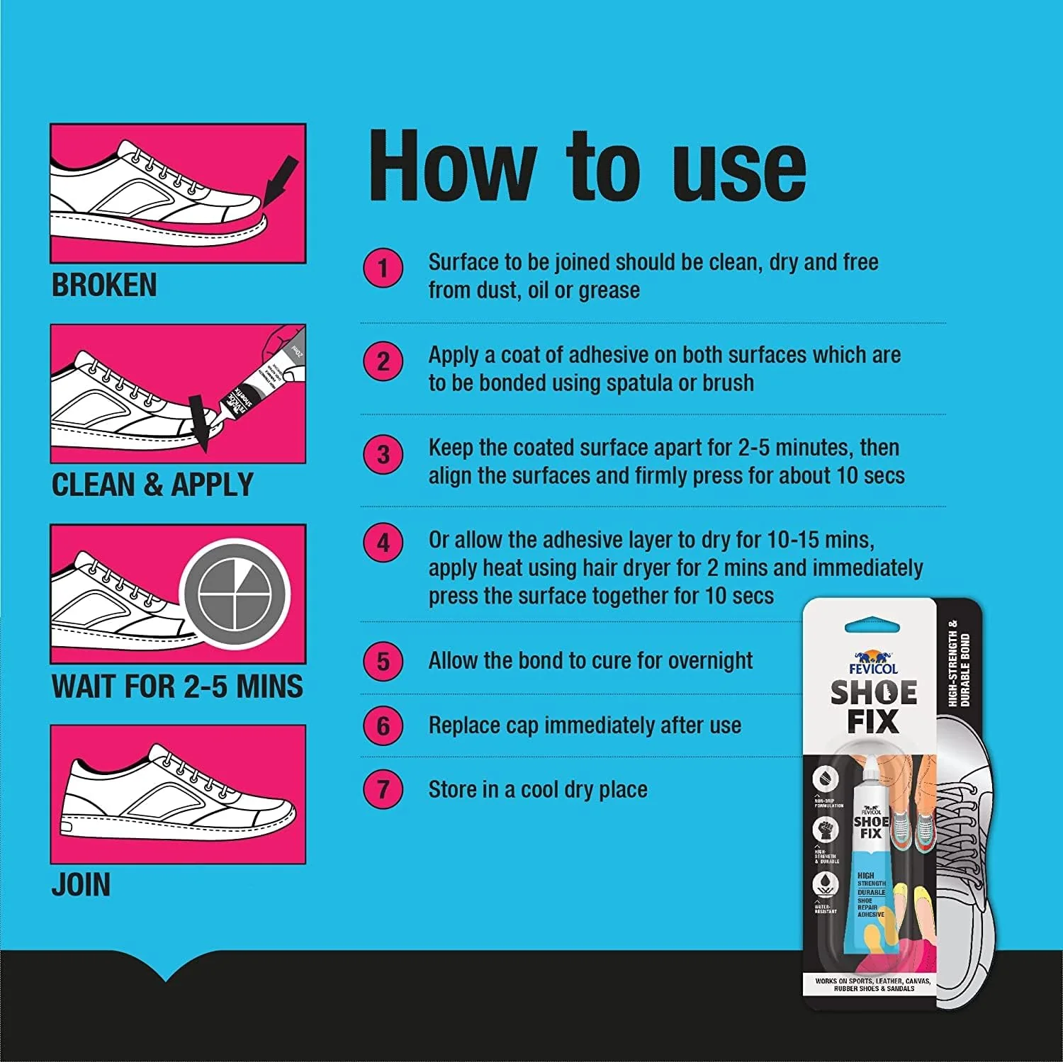 Pidilite Fevicol Shoefix High Strength Durable Shoe and Footwear Repair Adhesive 2 Grams - Image 3