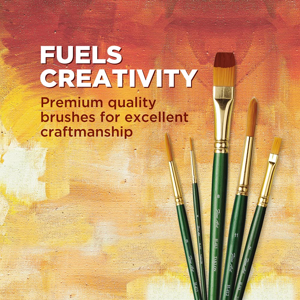 Pidilite Fevicryl Fine Art Synthetic Taklon Round Brush Set of 7 For Painting with Acrylic, Watercolours, Oil Colours (Size: 0,2,4,6,8,10,12) - Image 5