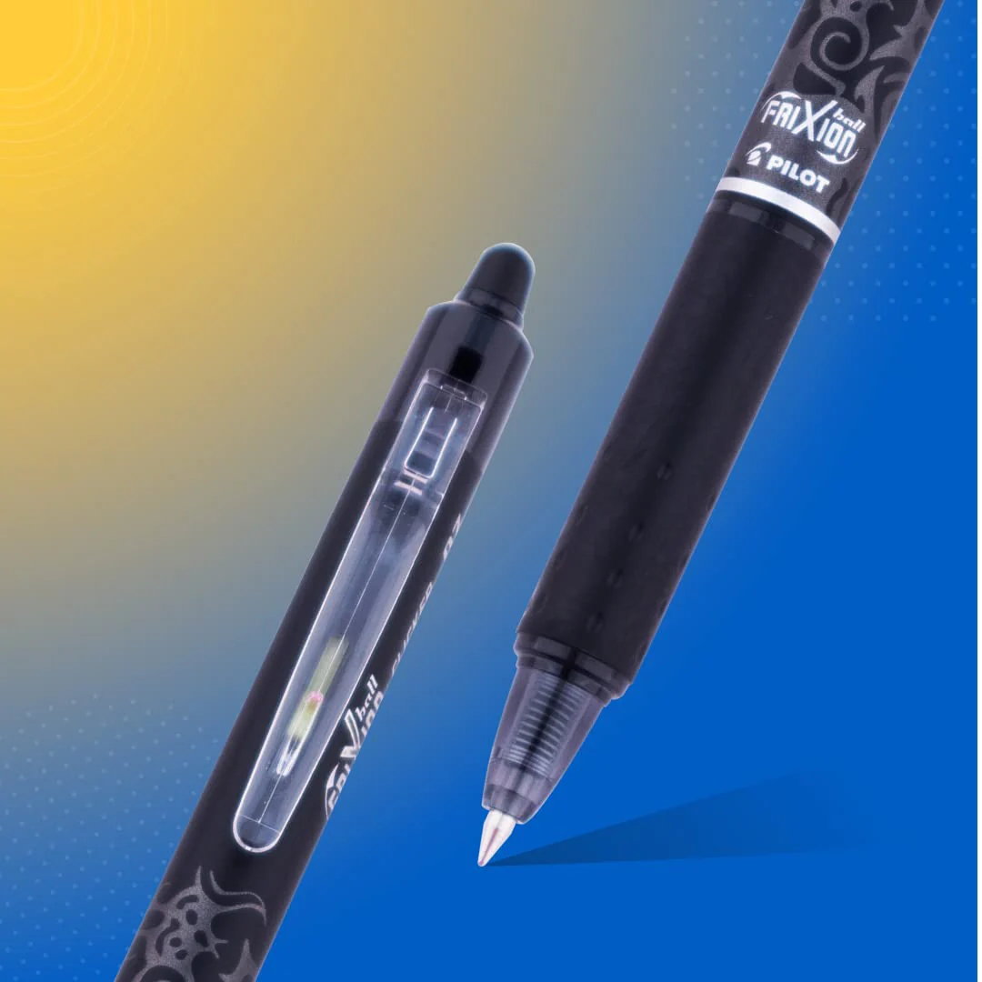 Pilot Frixion Clicker 0.7mm Fine Point Roller Ball Pen with Comfortable Dimpled Grip & Inbuild Eraser | Black Ink - Image 4