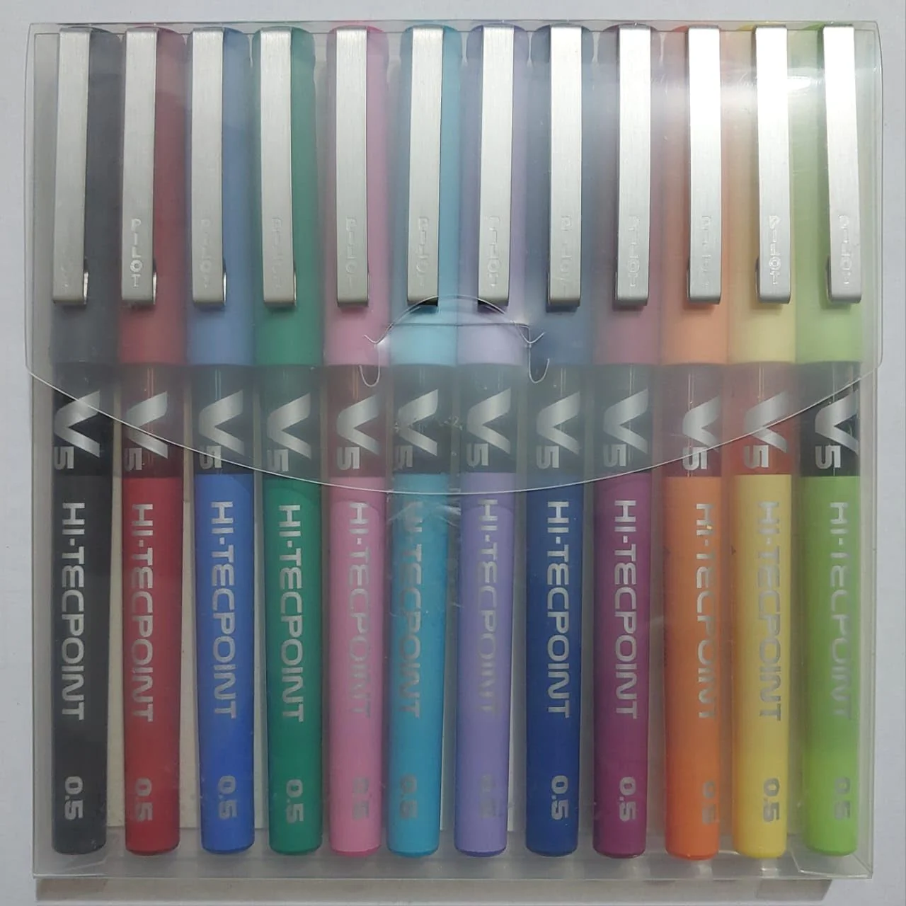 Pilot V5 Hi-Techpoint Pen Rainbow Colour Set of 12 - Image 4