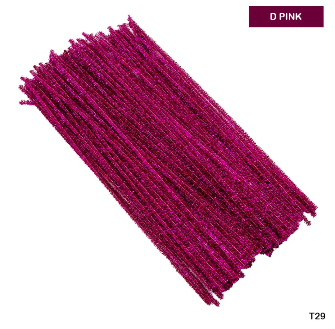 Pipe Cleaner Glitter 100 Pc's Single Shades - Image 3