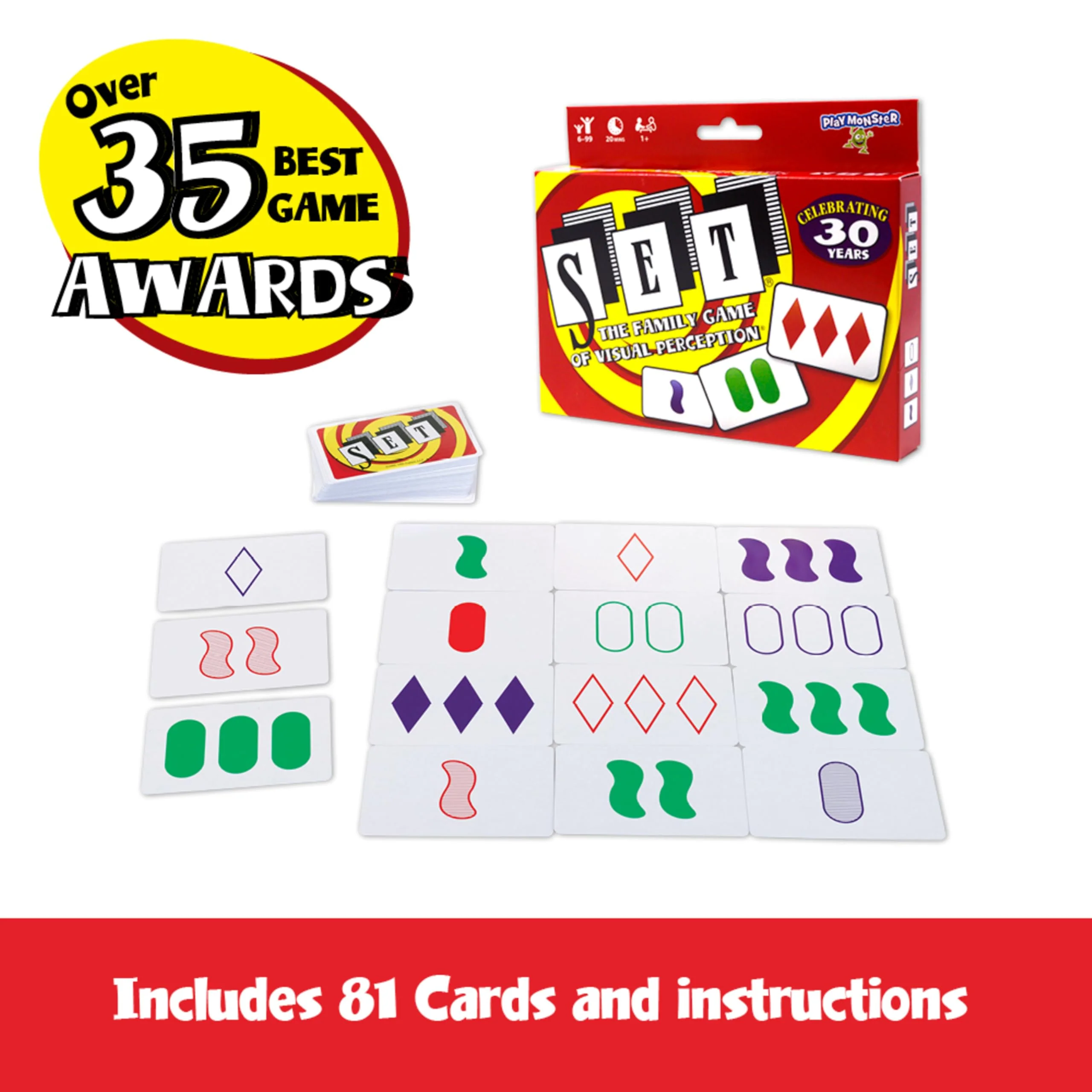 PlayMonster SET - The Family Card Game of Visual Perception Race to Find The Matches - Image 2