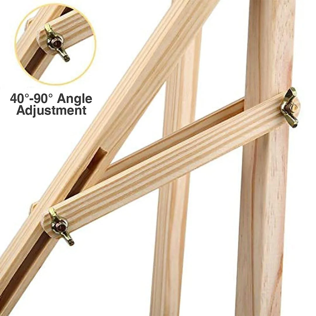Premium Artist Wooden Easel Stand 5 FEET with Angle and Height Adjustment for Canvas Painting Display 5 ft - Image 3