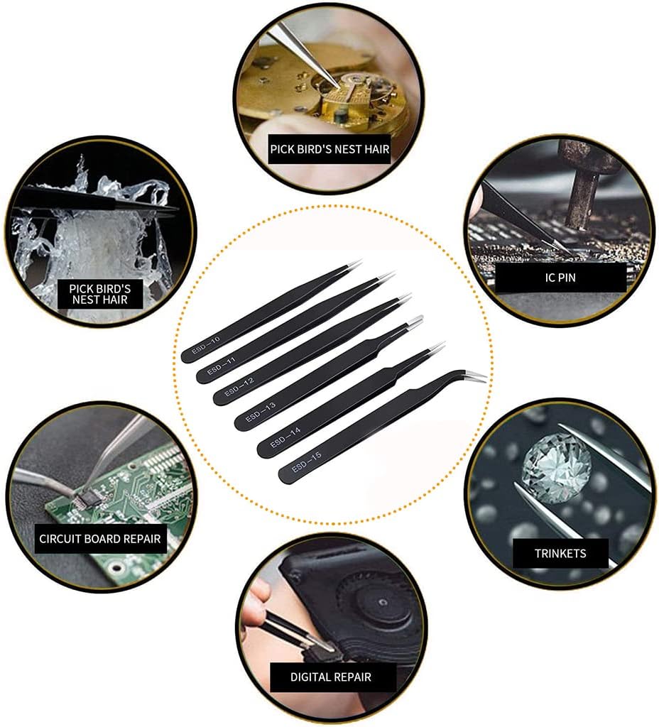 Professional Tweezers Set 6 Pc's - Image 3