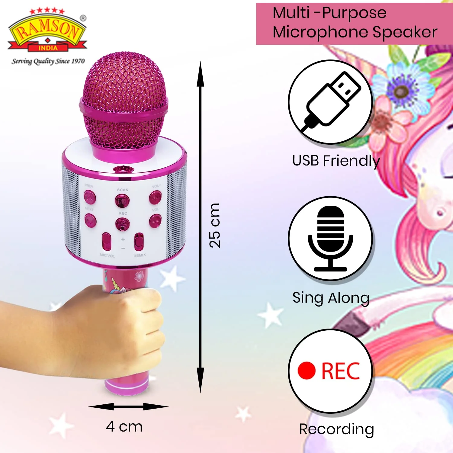 Ramson Handheld Multi-Function Wireless Bluetooth mic for Karaoke Singing with Speaker - Image 12