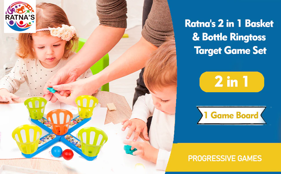 Ratna's 2 in 1 Basket & Bottle Ring toss Party Game for Kids and Adults - Image 10