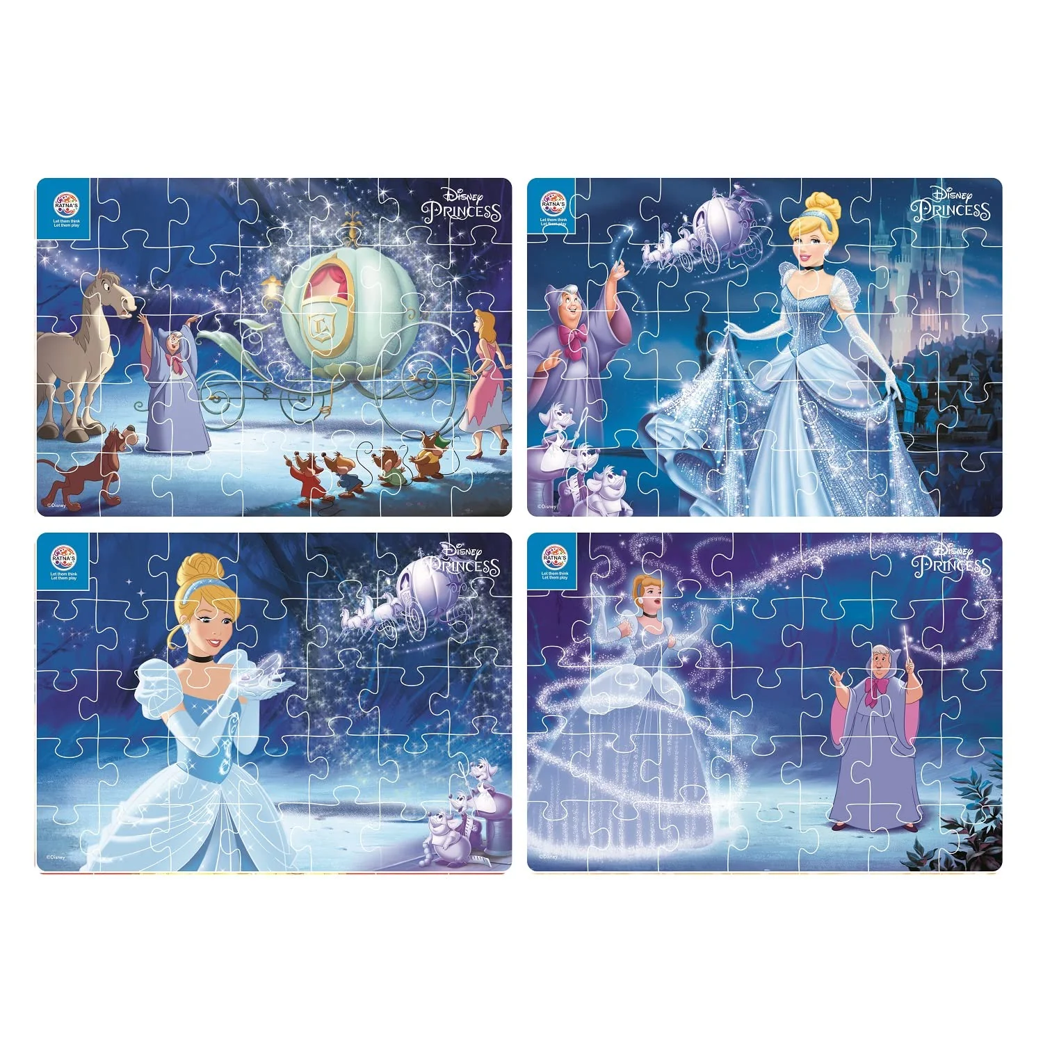 Ratna's 4 in 1 Disney Jigsaw Puzzle 140 Pieces for Kids. 4 Jigsaw Puzzles 35 Pieces Each (Cinderella) - Image 5
