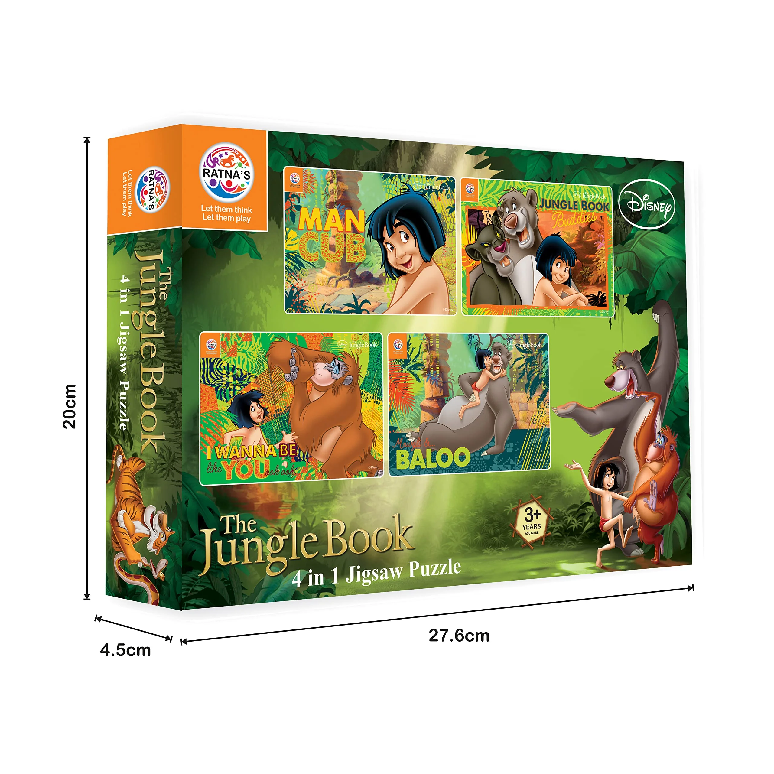 Ratna's 4 in 1 Disney Jigsaw Puzzle 140 Pieces for Kids. 4 Jigsaw Puzzles 35 Pieces Each (Jungle Book) - Image 5