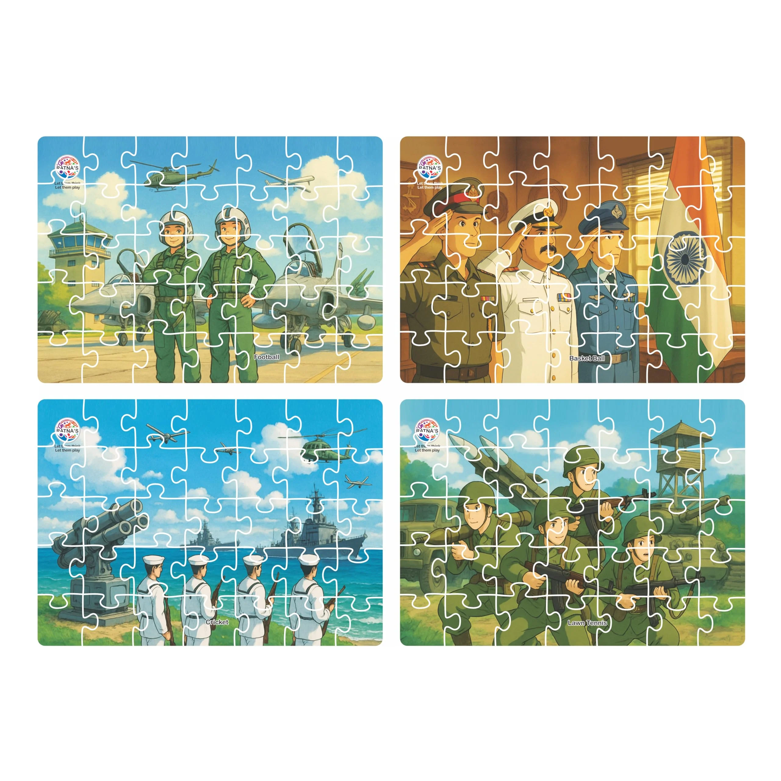 Ratna's 4 in 1 Indian Army Jigsaw Puzzle Set of 4 x 35 Pc's - Image 3