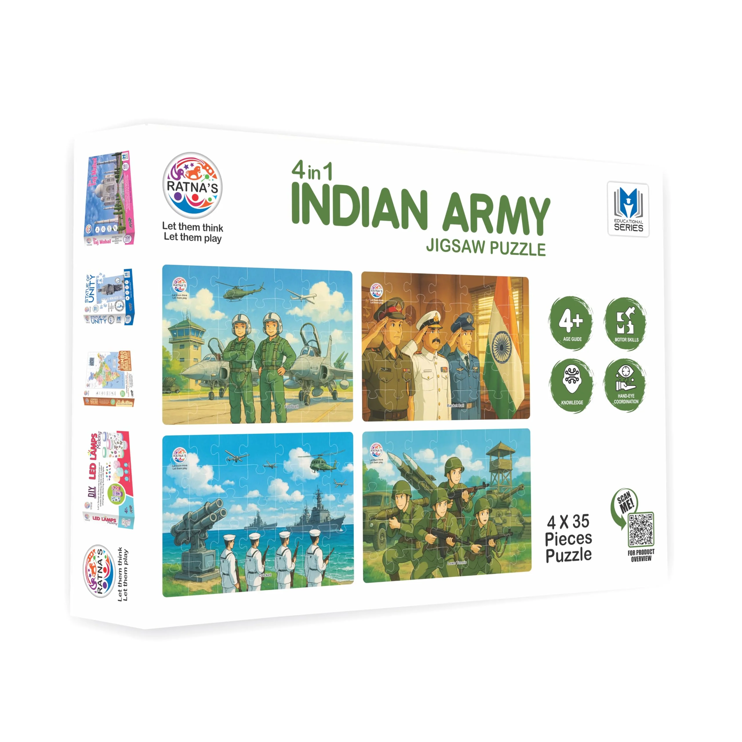 Ratna's 4 in 1 Indian Army Jigsaw Puzzle Set of 4 x 35 Pc's - Image 4