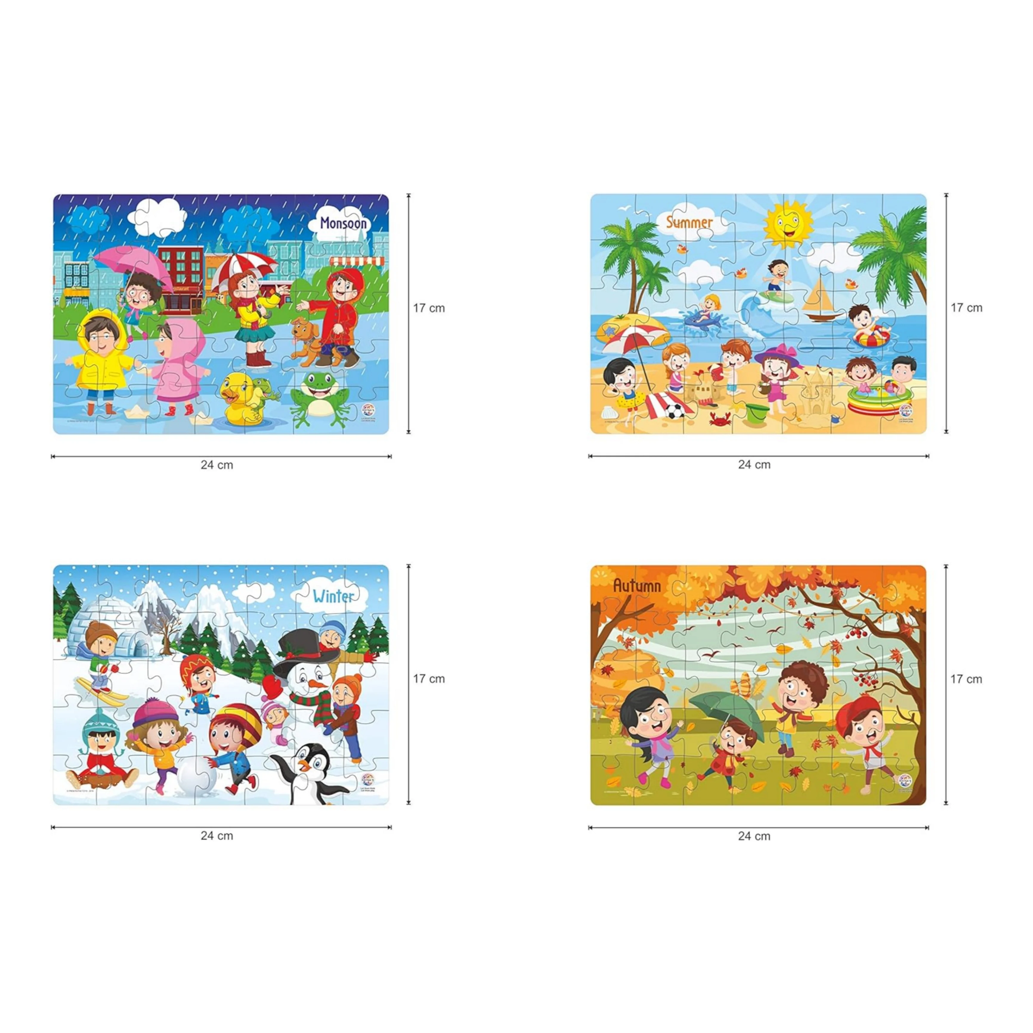 Ratna's 4 in 1 Indian Seasons Jigsaw Puzzle for Kids - Set of 4 | 35-Piece Puzzles | Educational Toy for Cognitive Development | Vibrant Colors | Puzzle Guide Included | Ages 3 and Up - Image 5