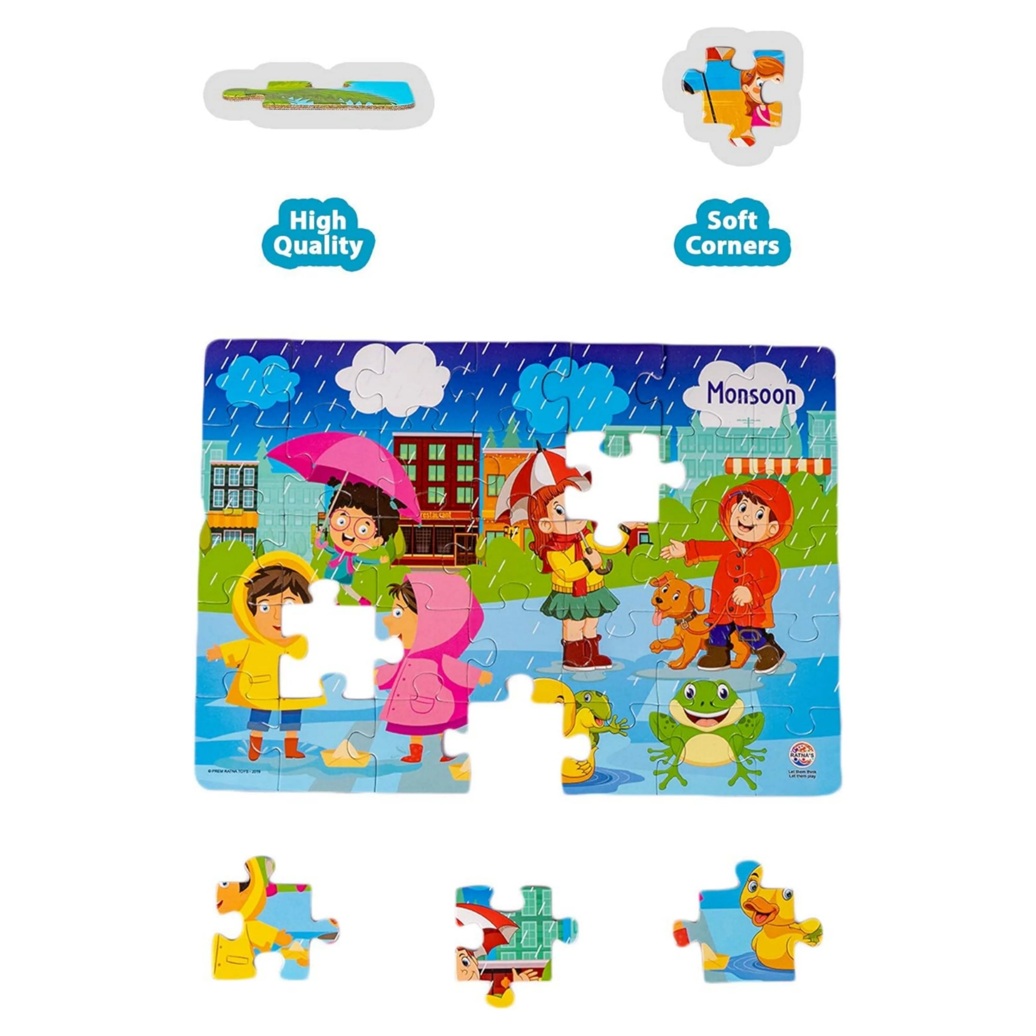 Ratna's 4 in 1 Indian Seasons Jigsaw Puzzle for Kids - Set of 4 | 35-Piece Puzzles | Educational Toy for Cognitive Development | Vibrant Colors | Puzzle Guide Included | Ages 3 and Up - Image 8