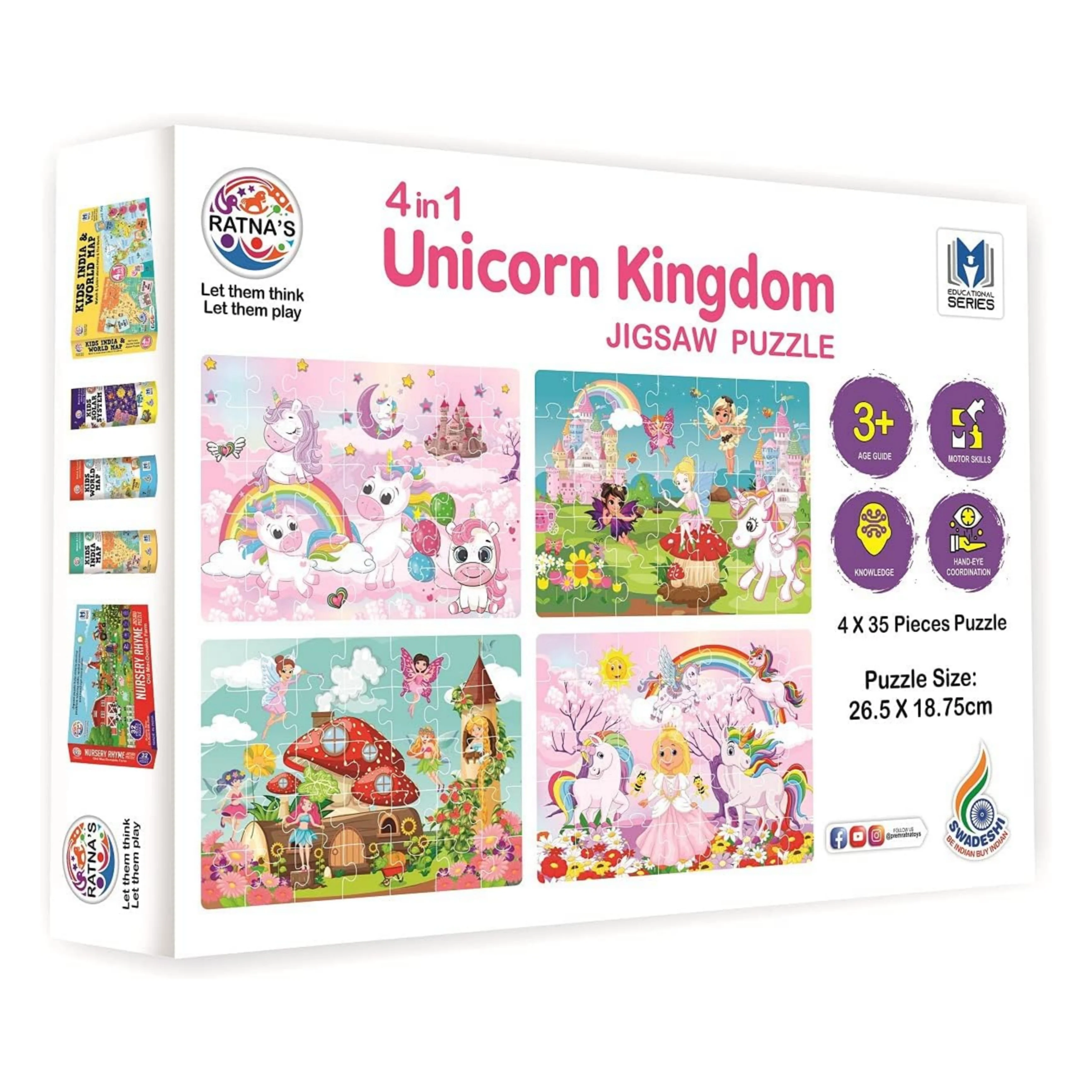 Ratna's 4 in 1 Unicorn Kingdom Jigsaw Puzzle for Kids | A Perfect Jigsaw Puzzle for Little Hands | 4 * 35 Pieces Jigsaw Puzzle - Image 4