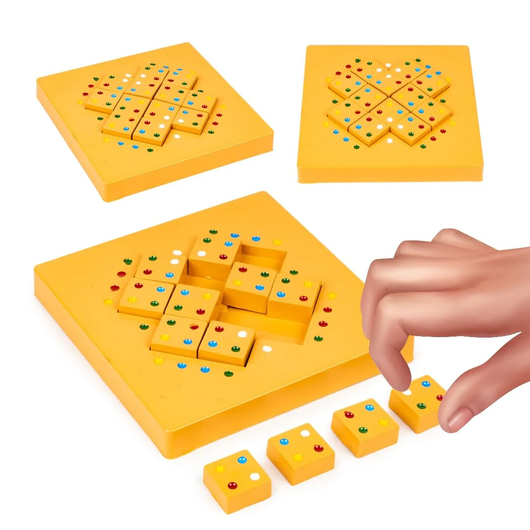 Ratna's 6 in 1 Mental Marathon Set of Mind Challenging Puzzle Games Like Square Colour Match, Sudoku Quest, Heart Puzzle, 3D Tic Tac Toe, Magic Maths - Image 2