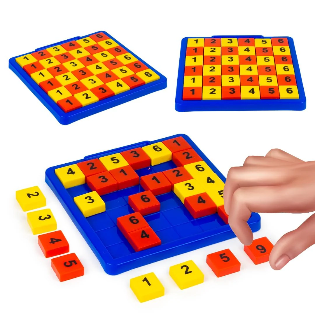 Ratna's 6 in 1 Mental Marathon Set of Mind Challenging Puzzle Games Like Square Colour Match, Sudoku Quest, Heart Puzzle, 3D Tic Tac Toe, Magic Maths - Image 3