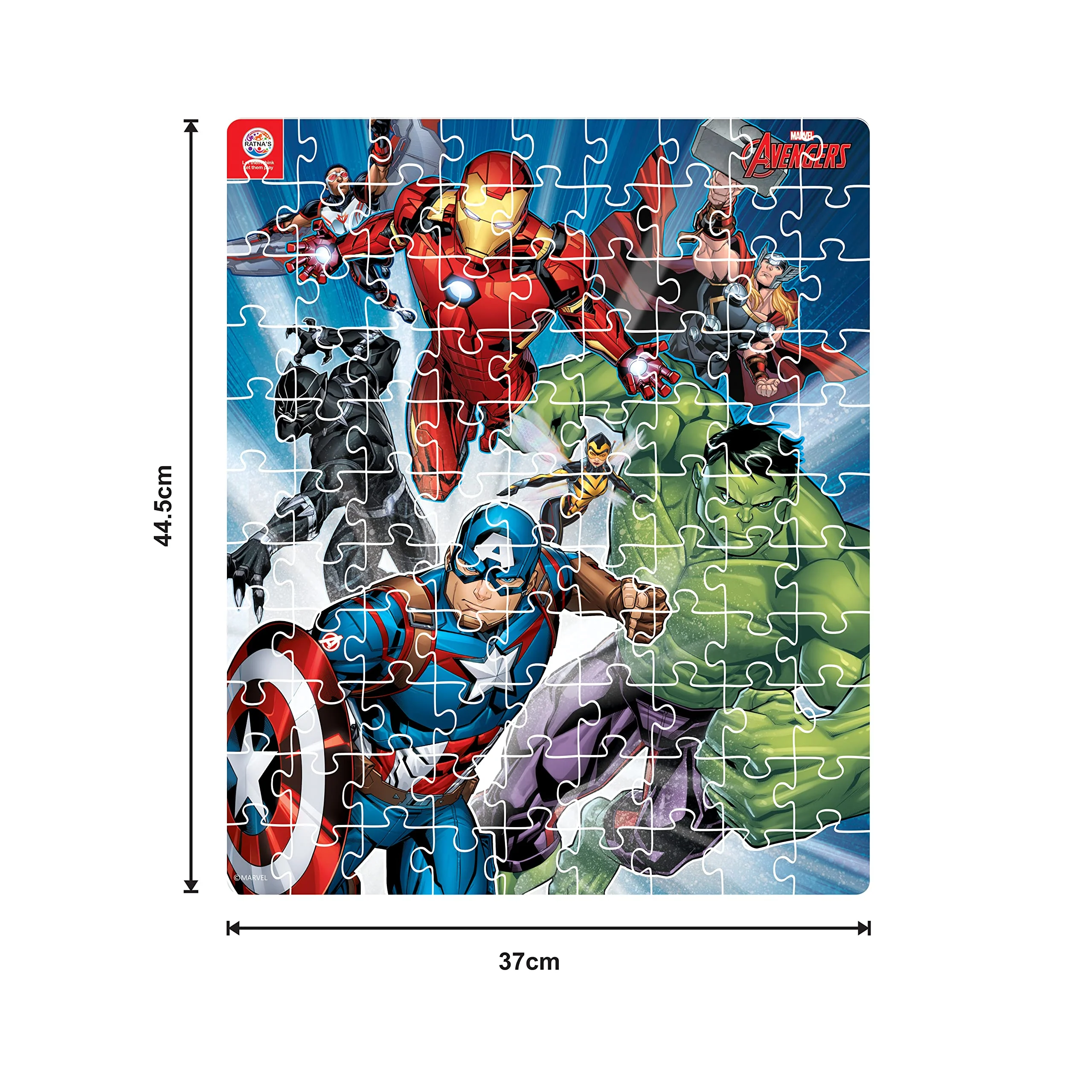 Ratna's 99 Pieces Disney & Marvel Series Jigsaw Puzzle for Kids. Puzzle Size 44.5cm X 37cm (Avengers) - Image 3
