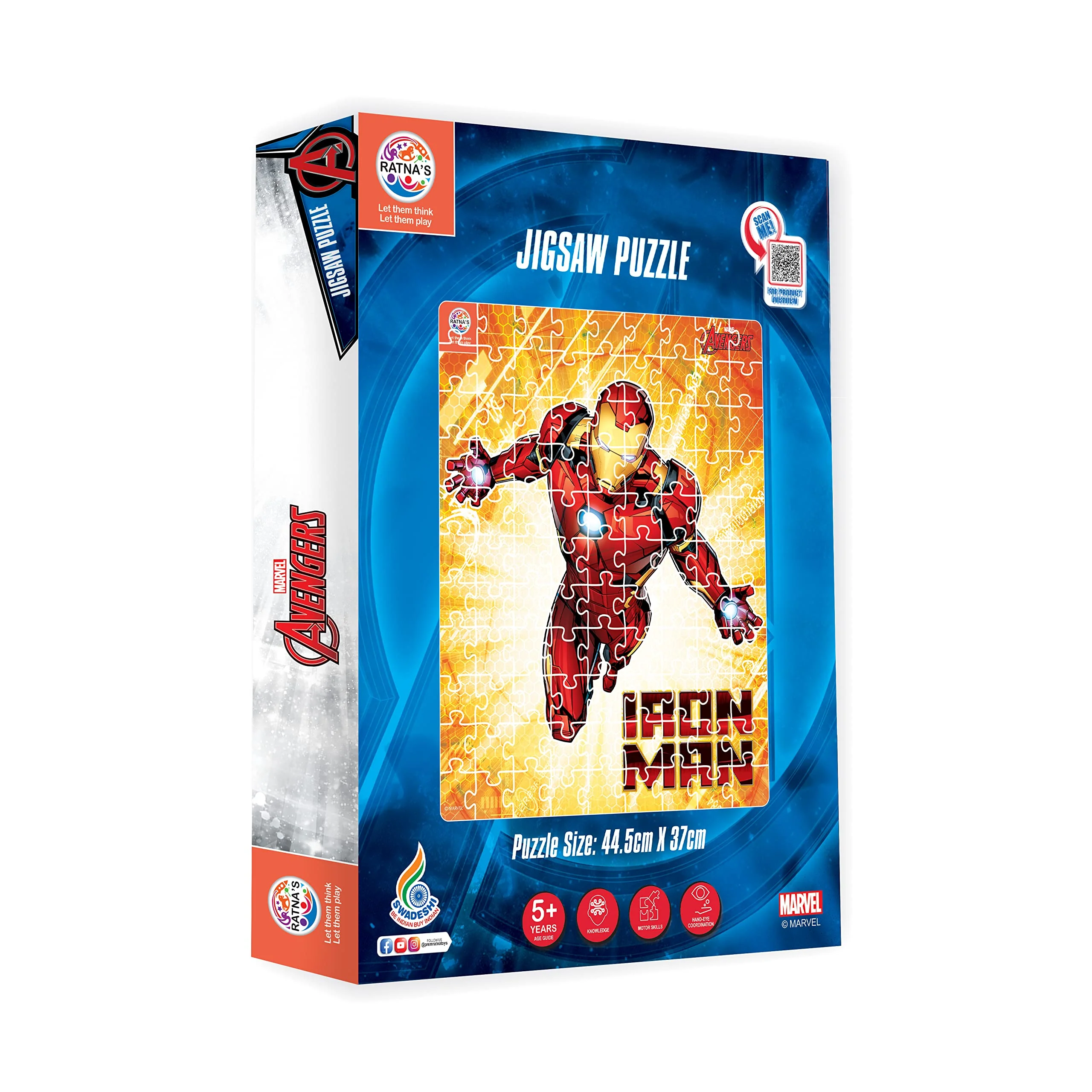 Ratna's 99 Pieces Disney & Marvel Series Jigsaw Puzzle for Kids. Puzzle Size 44.5cm X 37cm (Iron Man) - Image 4