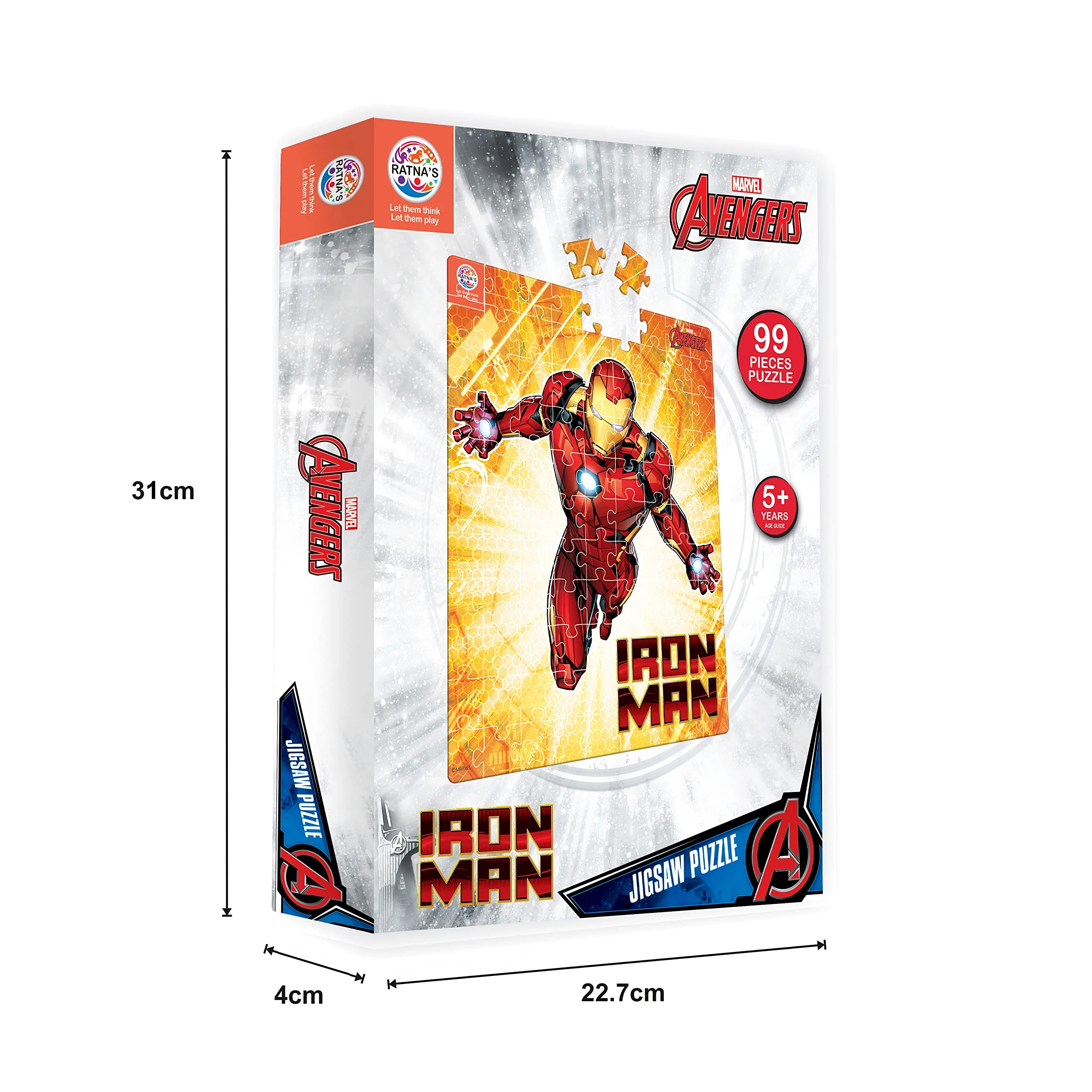 Ratna's 99 Pieces Disney & Marvel Series Jigsaw Puzzle for Kids. Puzzle Size 44.5cm X 37cm (Iron Man) - Image 5