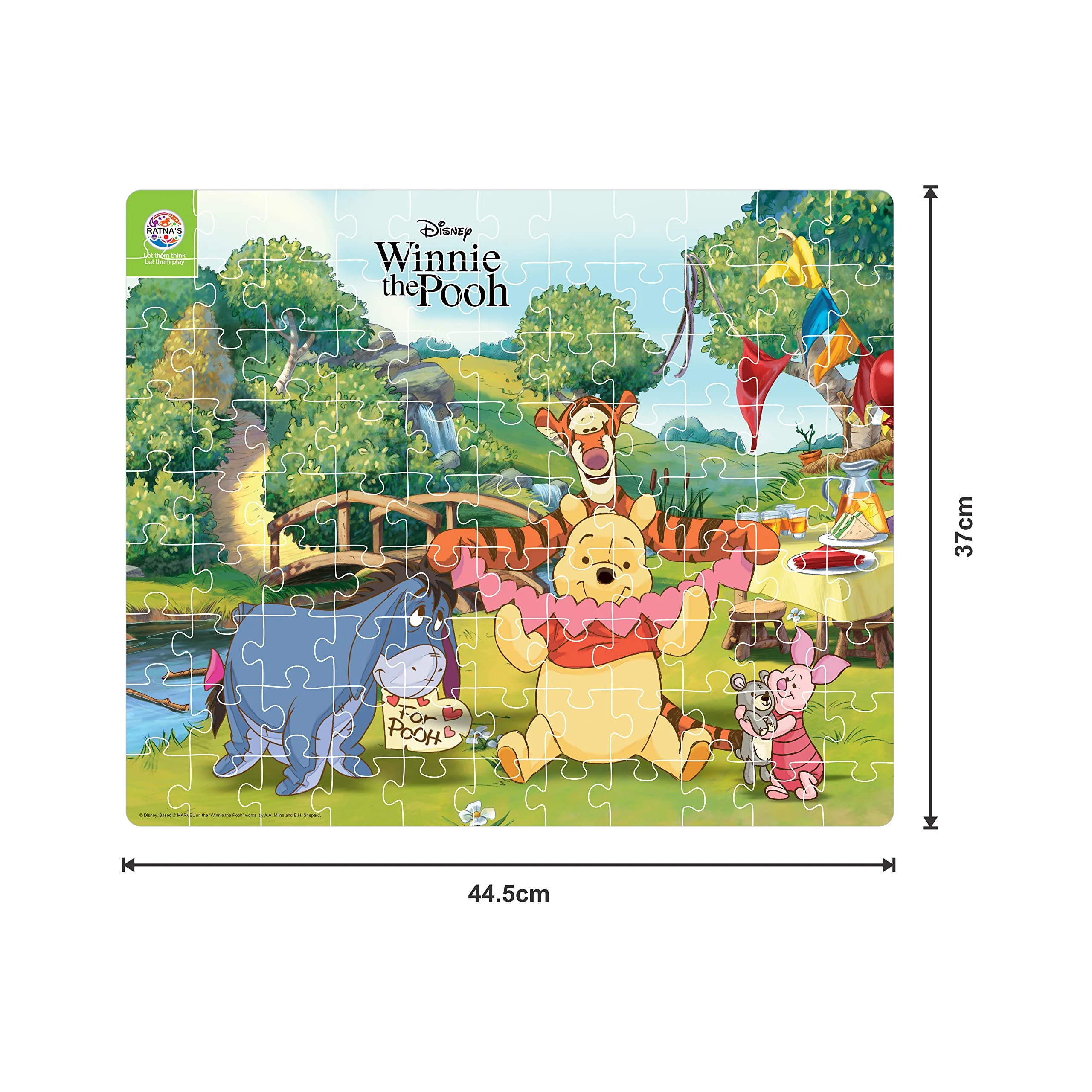 Ratna's 99 Pieces Disney & Marvel Series Jigsaw Puzzle for Kids. Puzzle Size 44.5cm X 37cm (Winnie The Pooh) - Image 3