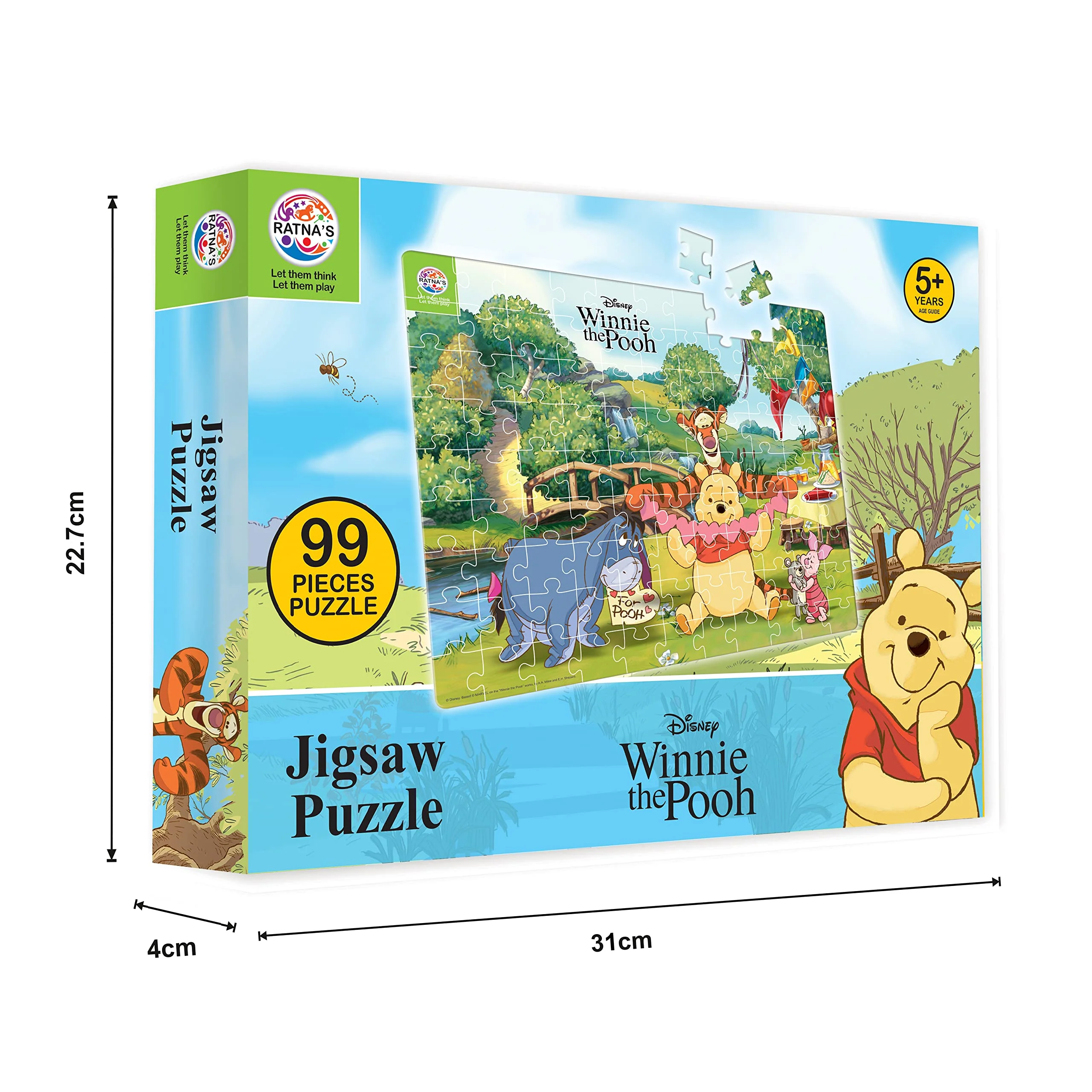 Ratna's 99 Pieces Disney & Marvel Series Jigsaw Puzzle for Kids. Puzzle Size 44.5cm X 37cm (Winnie The Pooh) - Image 5