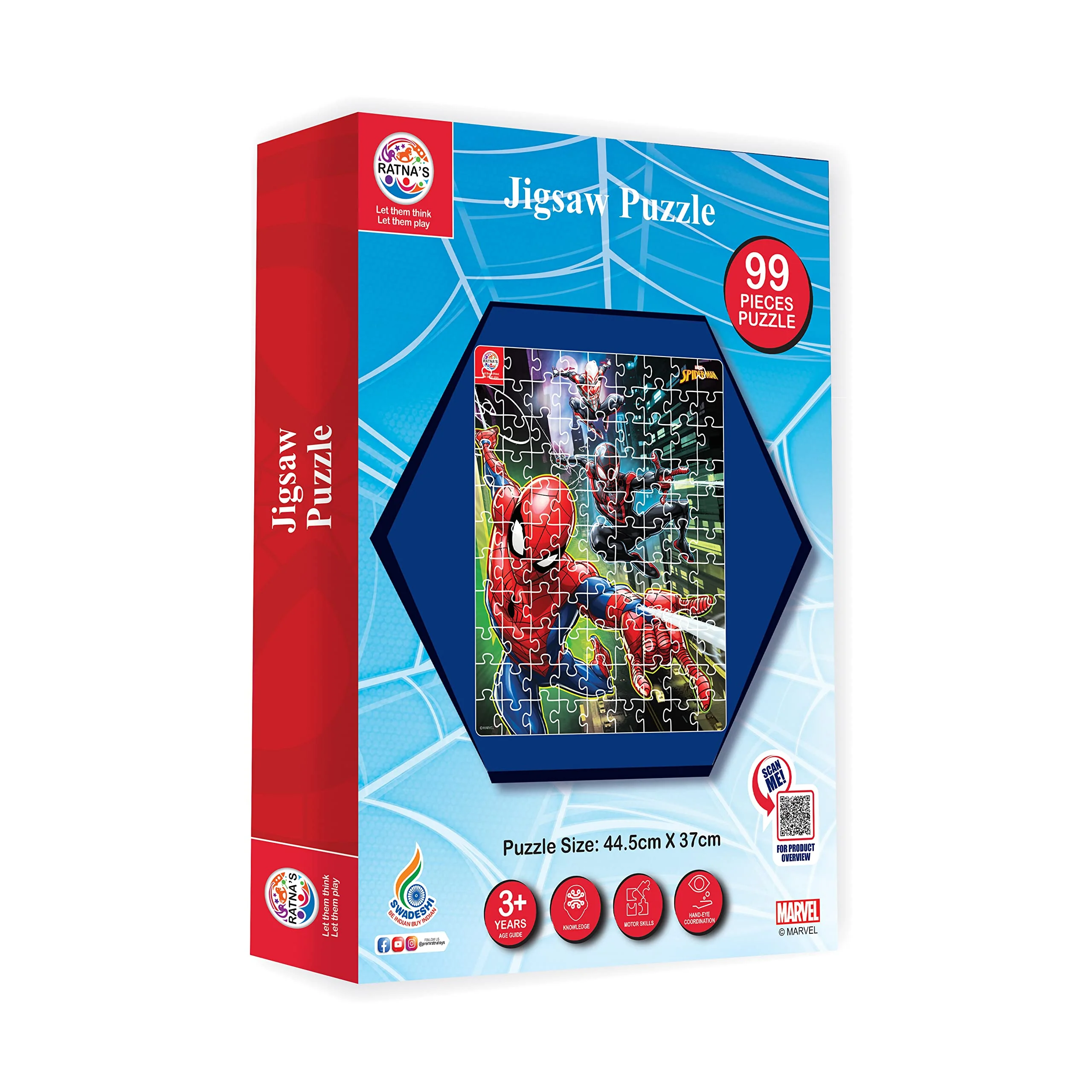 Ratna's 99 Pieces Spiderman Jigsaw Puzzle for Kids. Puzzle Size 44.5cm X 37cm - Image 4