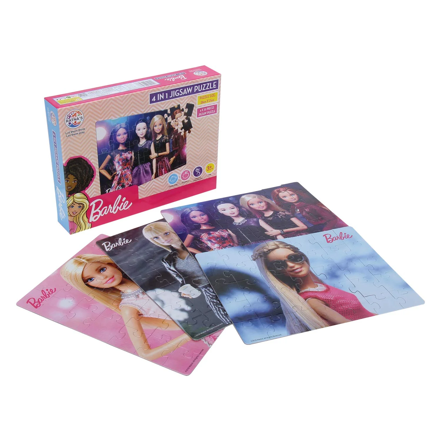 Ratna's Barbie Jigsaw 4 in 1. 4 Different Jumbo Jigsaw Puzzles for Girls - Image 2