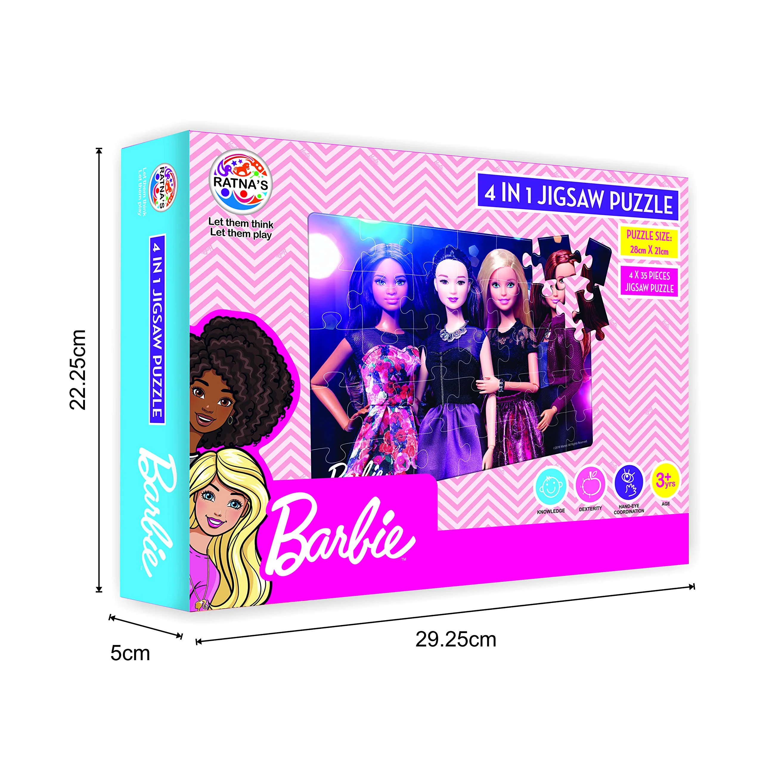 Ratna's Barbie Jigsaw 4 in 1. 4 Different Jumbo Jigsaw Puzzles for Girls - Image 3