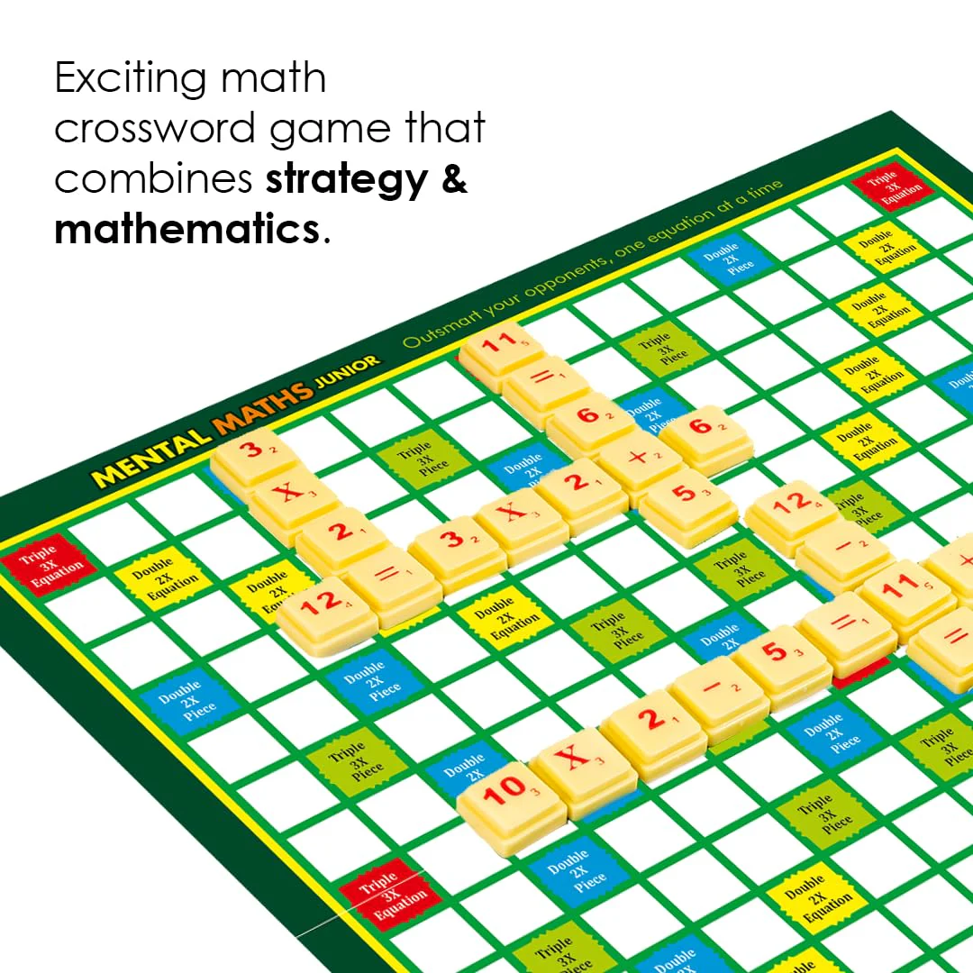 Ratna's Brilliant 2-in-1 Junior Board Game Set, Crossword and Mental Maths, Educational & Learning Word, Letters, Numbers Game for All Ages - Image 5