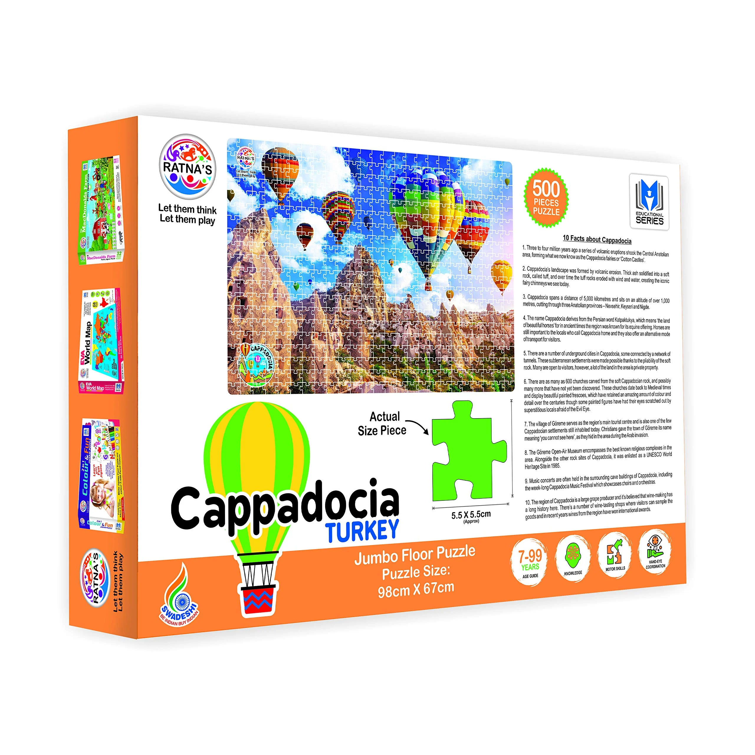 Ratna's Cappadocia Turkey 500 Pieces Jumbo Floor Jigsaw Puzzle (Size: 98 cm * 67 cm) - Image 3